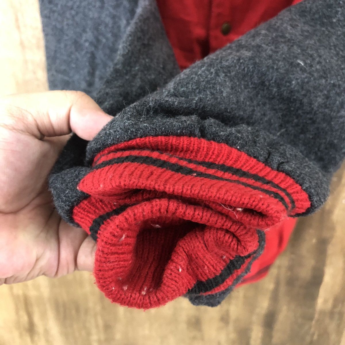 Japanese Brand Vintage Japanese Brand Red Wool Varsity Jacket #1855 Size US L / EU 52-54 / 3 - 4 Thumbnail