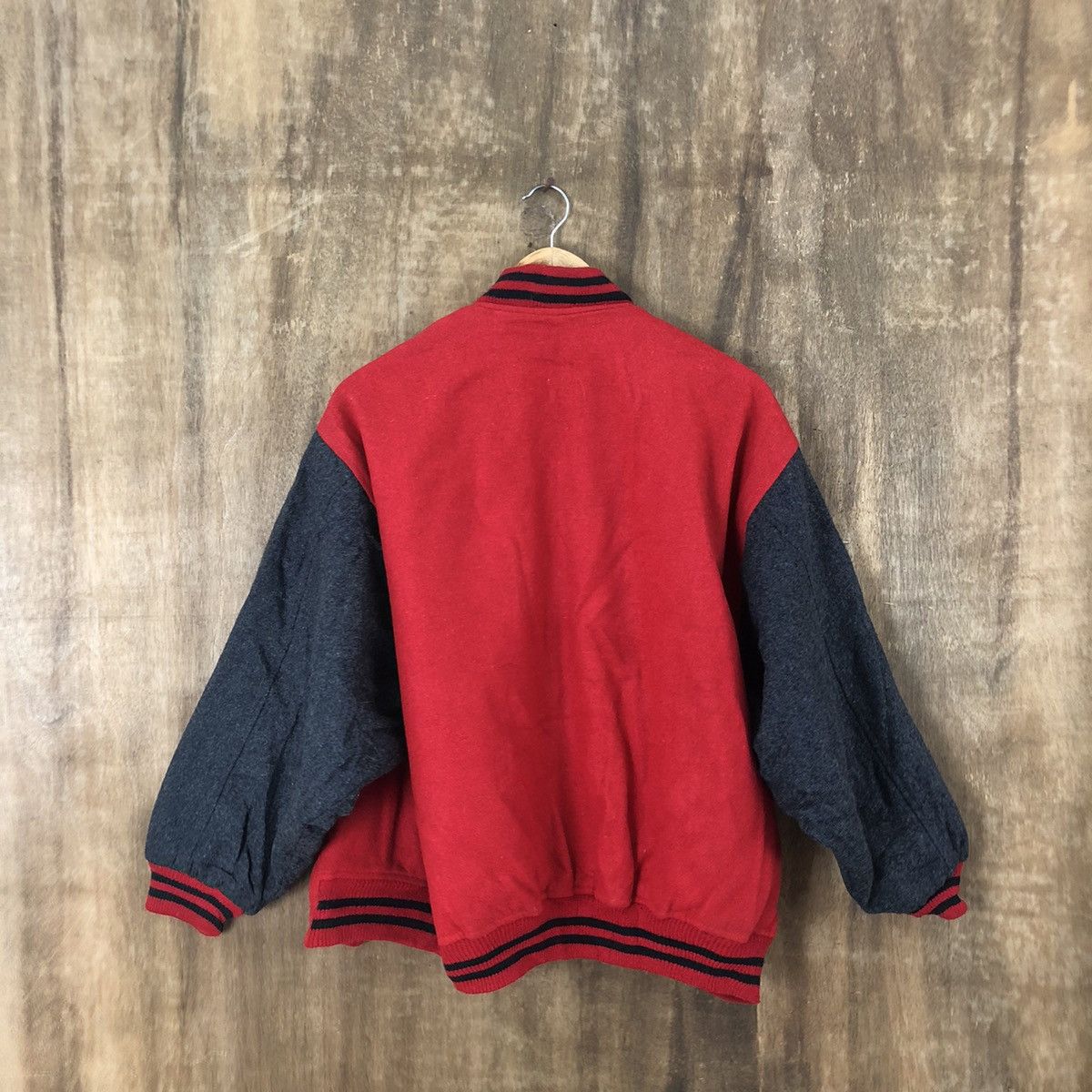 Japanese Brand Vintage Japanese Brand Red Wool Varsity Jacket #1855 Size US L / EU 52-54 / 3 - 7 Thumbnail