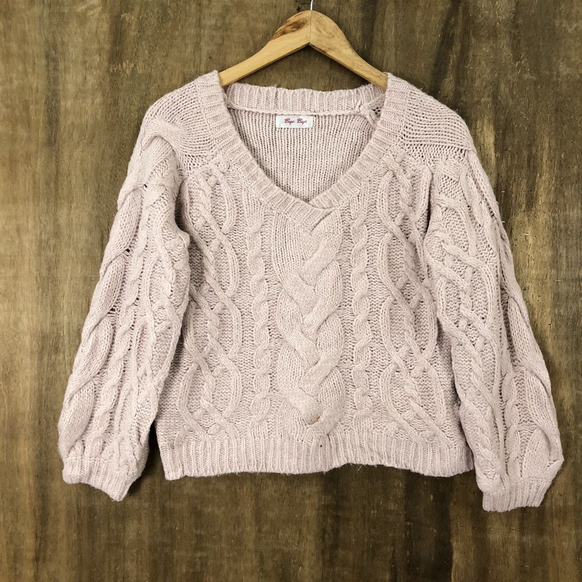 Aran Isles Knitwear × Japanese Brand Bye Bye Light Pink Knitwear #027 Size US M / EU 48-50 / 2 - 3 Thumbnail