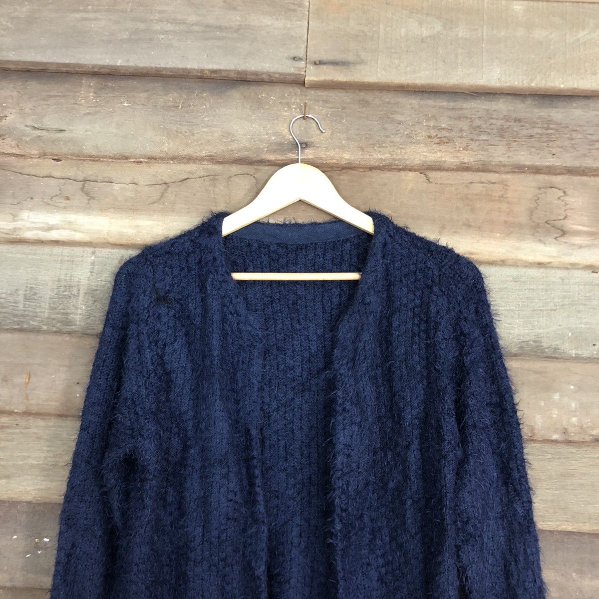 Homespun Knitwear Japan Dark Blue Mohair Cardigan knitwear #0506 Size US S / EU 44-46 / 1 - 2 Thumbnail
