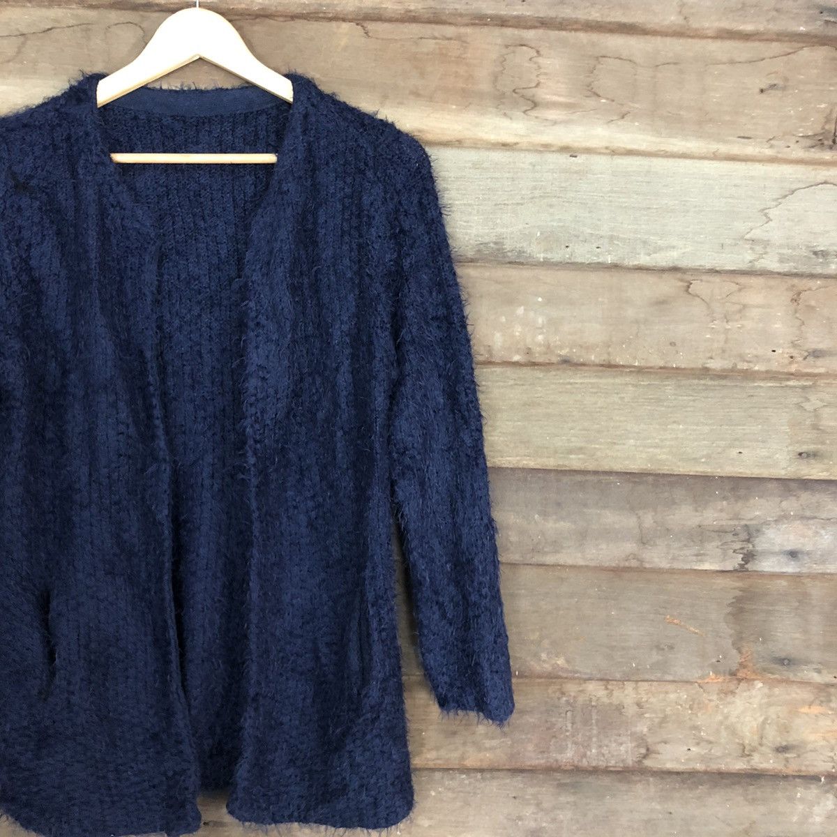 Homespun Knitwear Japan Dark Blue Mohair Cardigan knitwear #0506 Size US S / EU 44-46 / 1 - 5 Thumbnail