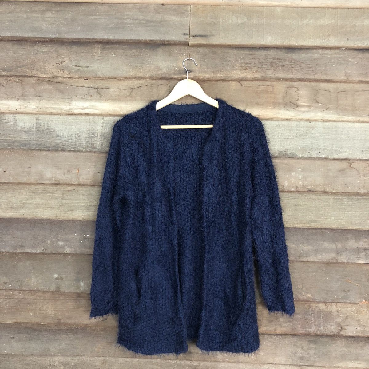 Homespun Knitwear Japan Dark Blue Mohair Cardigan knitwear #0506 Size US S / EU 44-46 / 1 - 3 Thumbnail