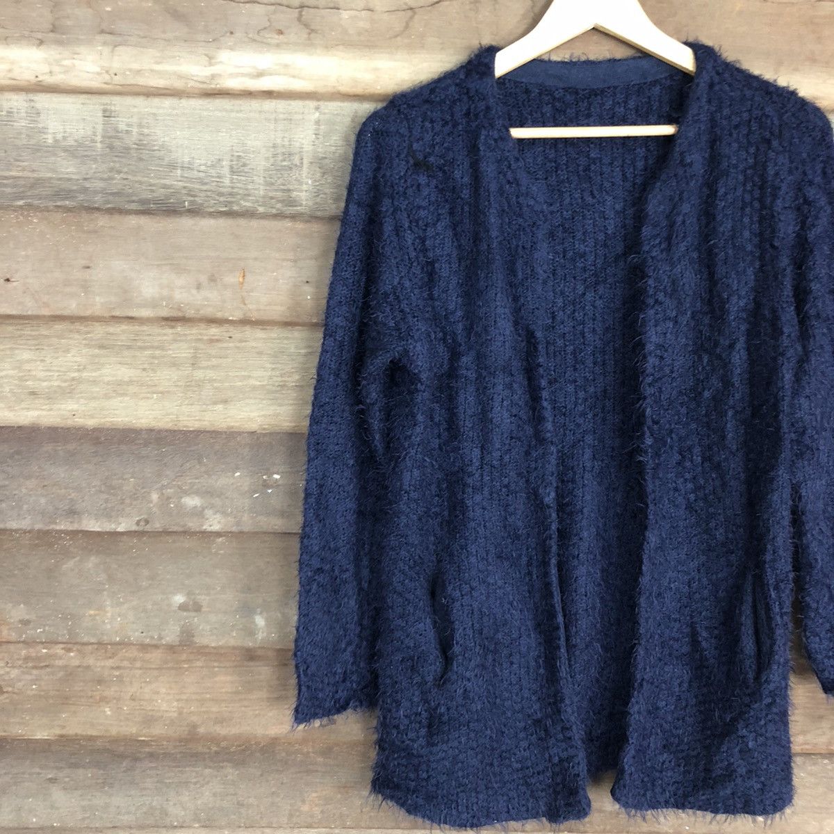 Homespun Knitwear Japan Dark Blue Mohair Cardigan knitwear #0506 Size US S / EU 44-46 / 1 - 7 Thumbnail