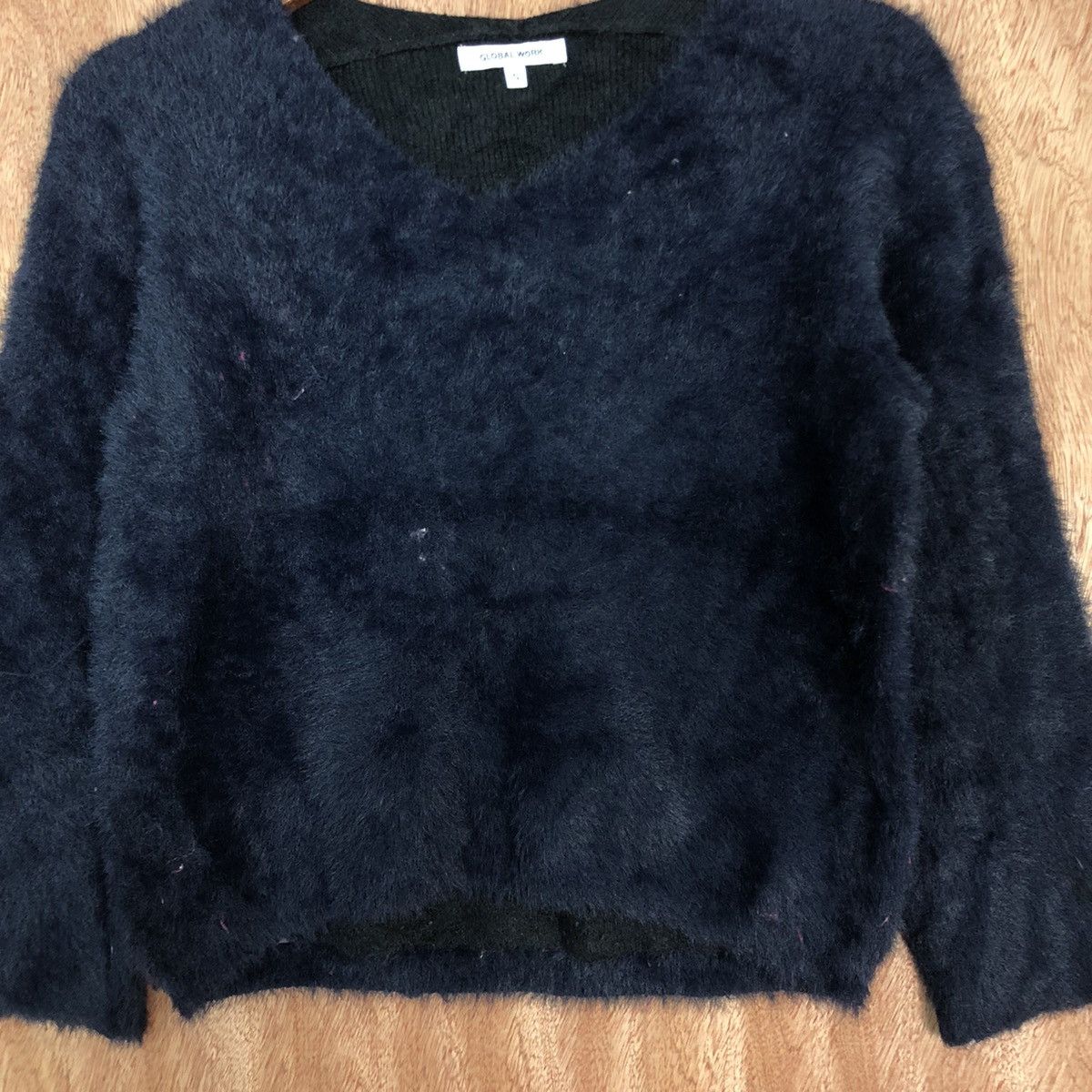 Global Work × Homespun Knitwear Global Work Black Mohair Knitwear #0470 Size US S / EU 44-46 / 1 - 8 Thumbnail
