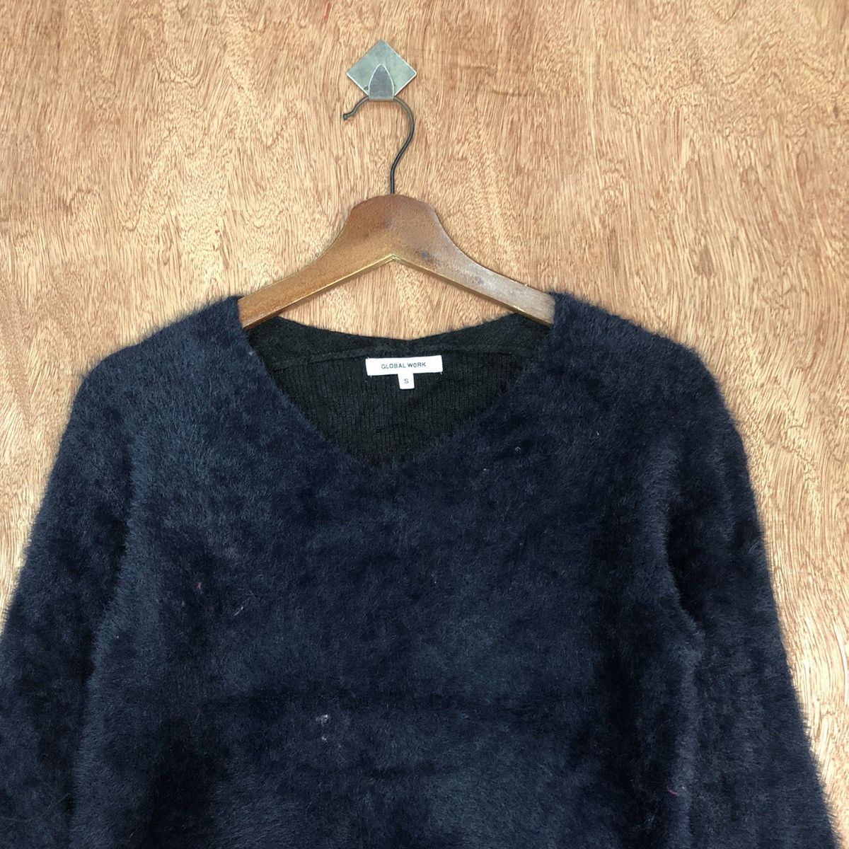 Global Work × Homespun Knitwear Global Work Black Mohair Knitwear #0470 Size US S / EU 44-46 / 1 - 9 Thumbnail