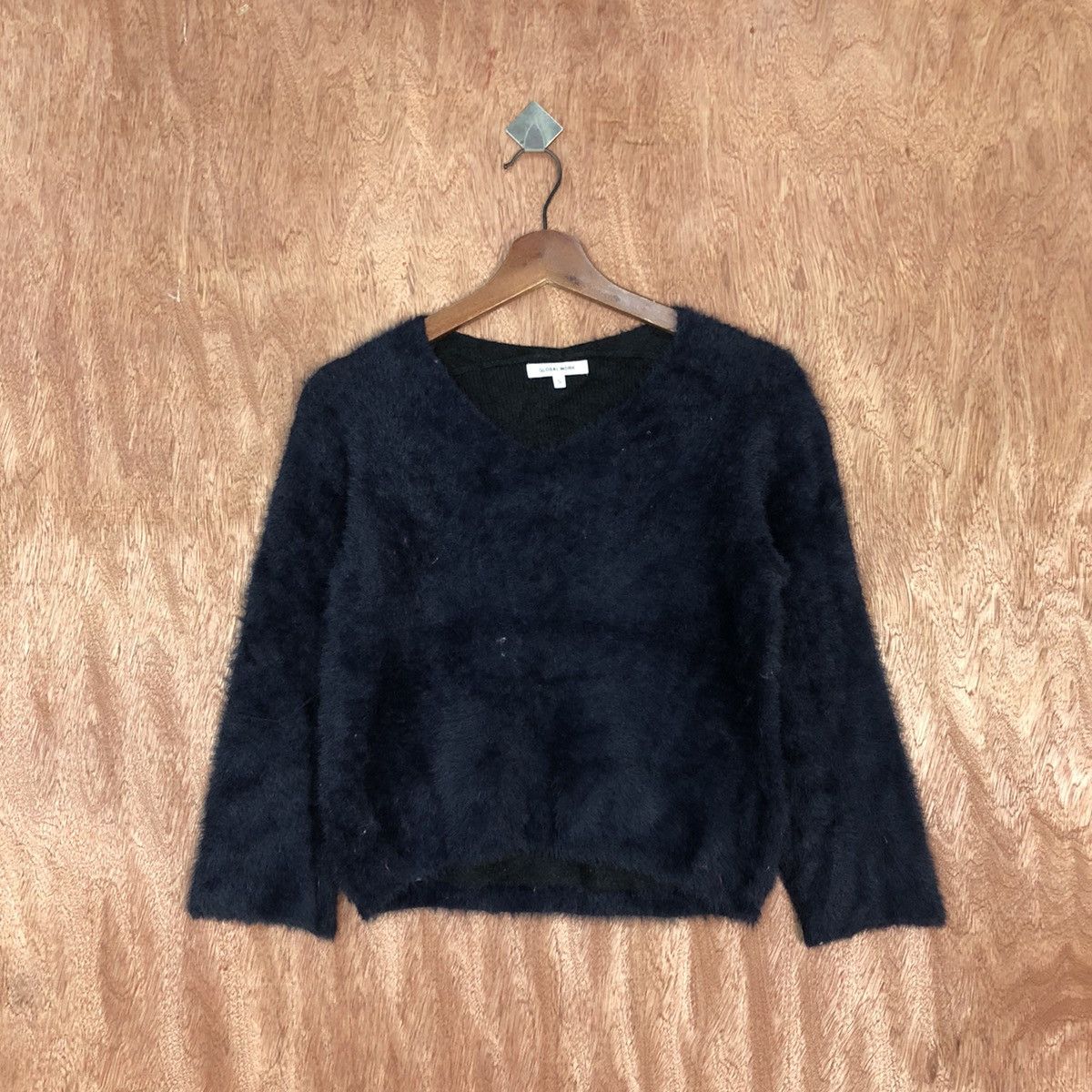 Global Work × Homespun Knitwear Global Work Black Mohair Knitwear #0470 Size US S / EU 44-46 / 1 - 1 Thumbnail