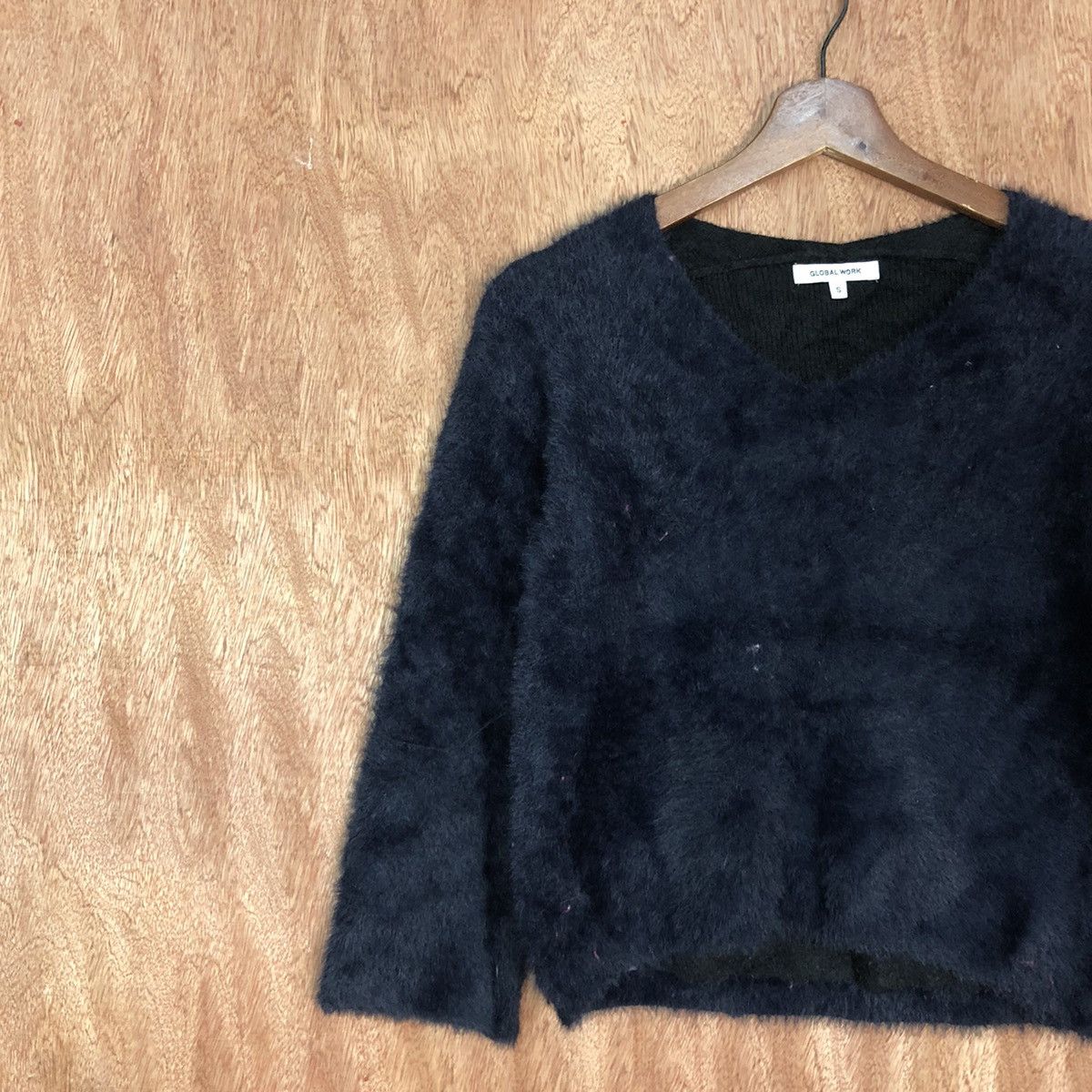 Global Work × Homespun Knitwear Global Work Black Mohair Knitwear #0470 Size US S / EU 44-46 / 1 - 7 Thumbnail