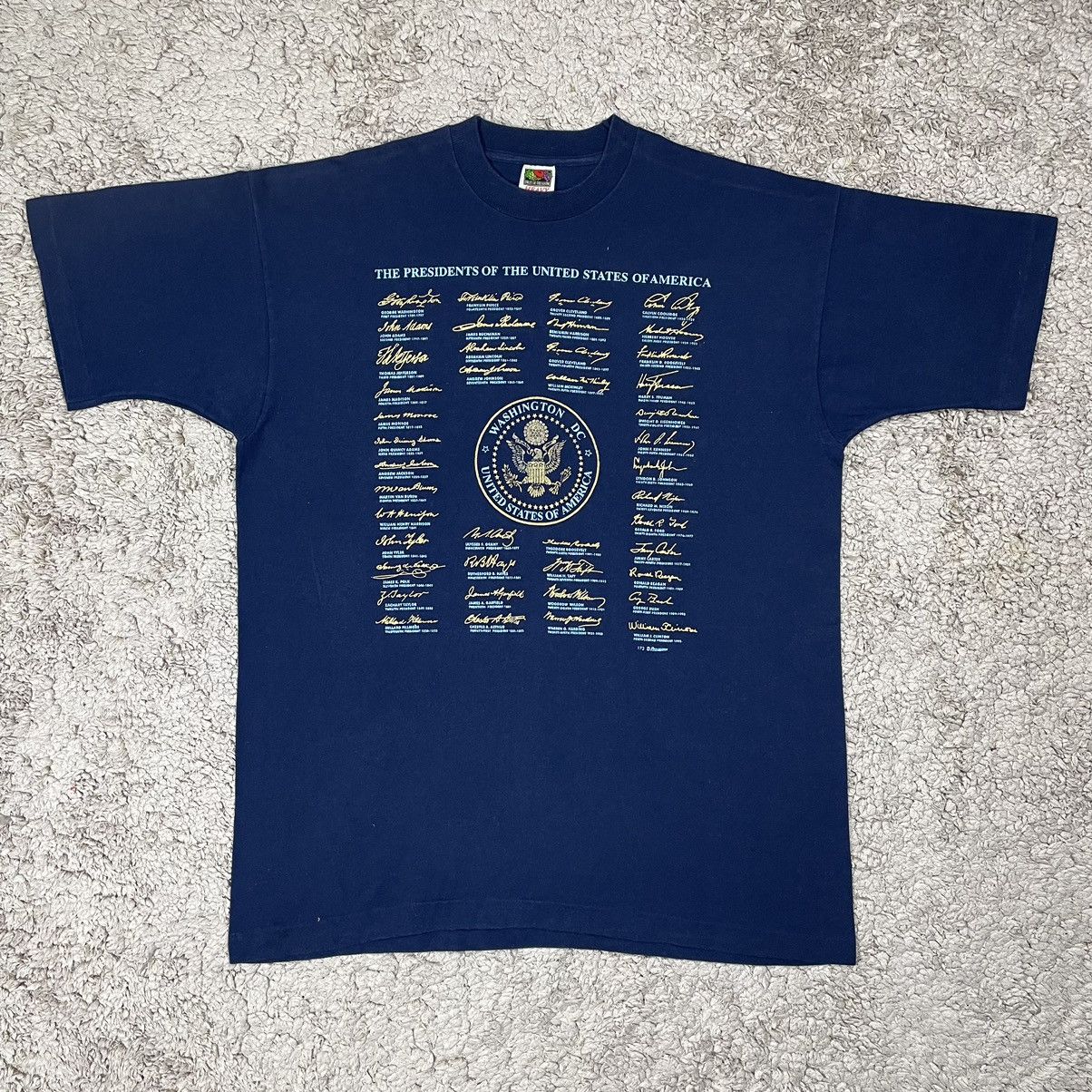 Vintage Vintage USA President Name And Signature From First to 1993 Size US XL / EU 56 / 4 - 1 Thumbnail