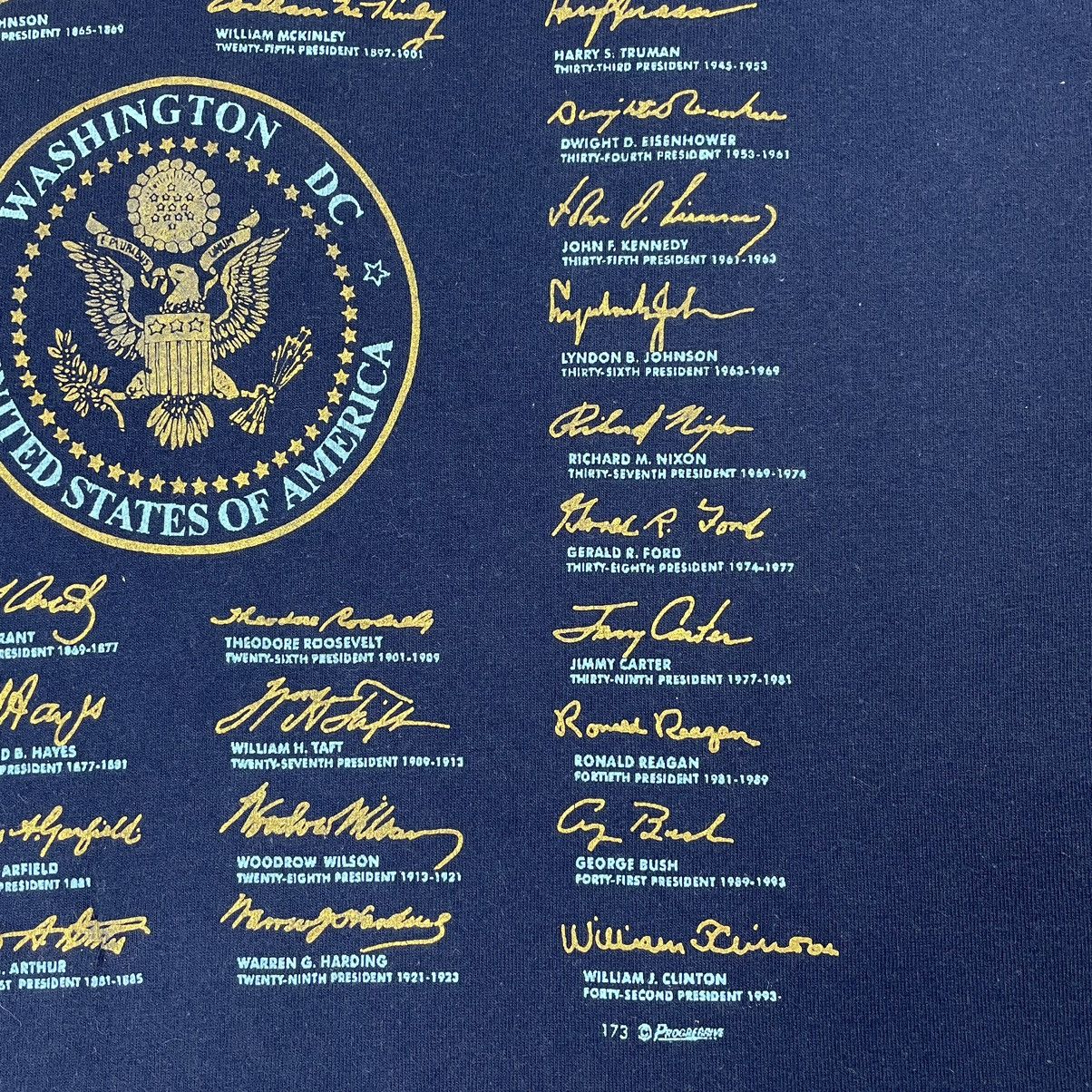 Vintage Vintage USA President Name And Signature From First to 1993 Size US XL / EU 56 / 4 - 13 Thumbnail