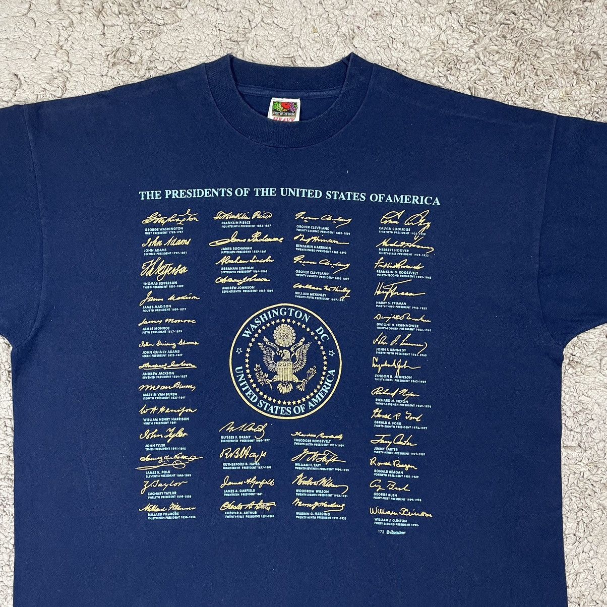 Vintage Vintage USA President Name And Signature From First to 1993 Size US XL / EU 56 / 4 - 5 Thumbnail