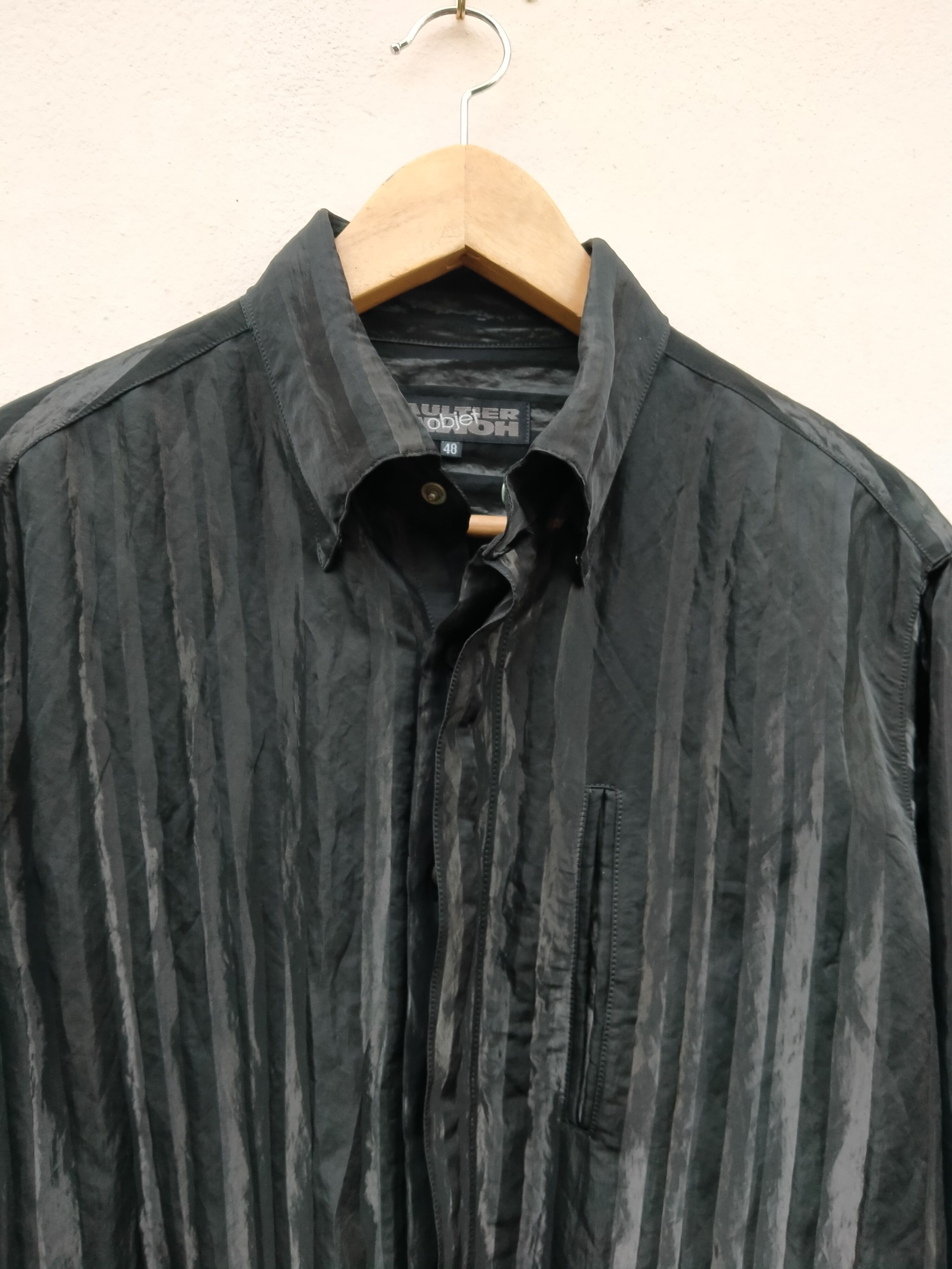 Jean Paul Gaultier Rare!! Vtg 90s Gaultier Homme Object Metallic Sheer Striped Size US M / EU 48-50 / 2 - 5 Thumbnail