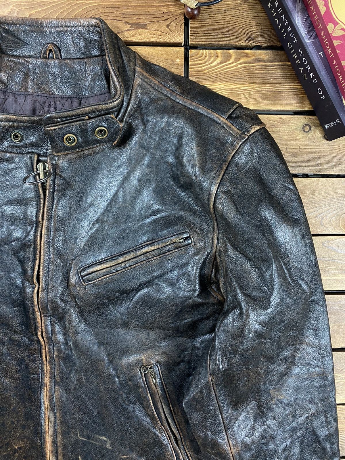 If Six Was Nine Vintage Harley Davidson Leather Jacket Motorcycle L Size US L / EU 52-54 / 3 - 5 Thumbnail