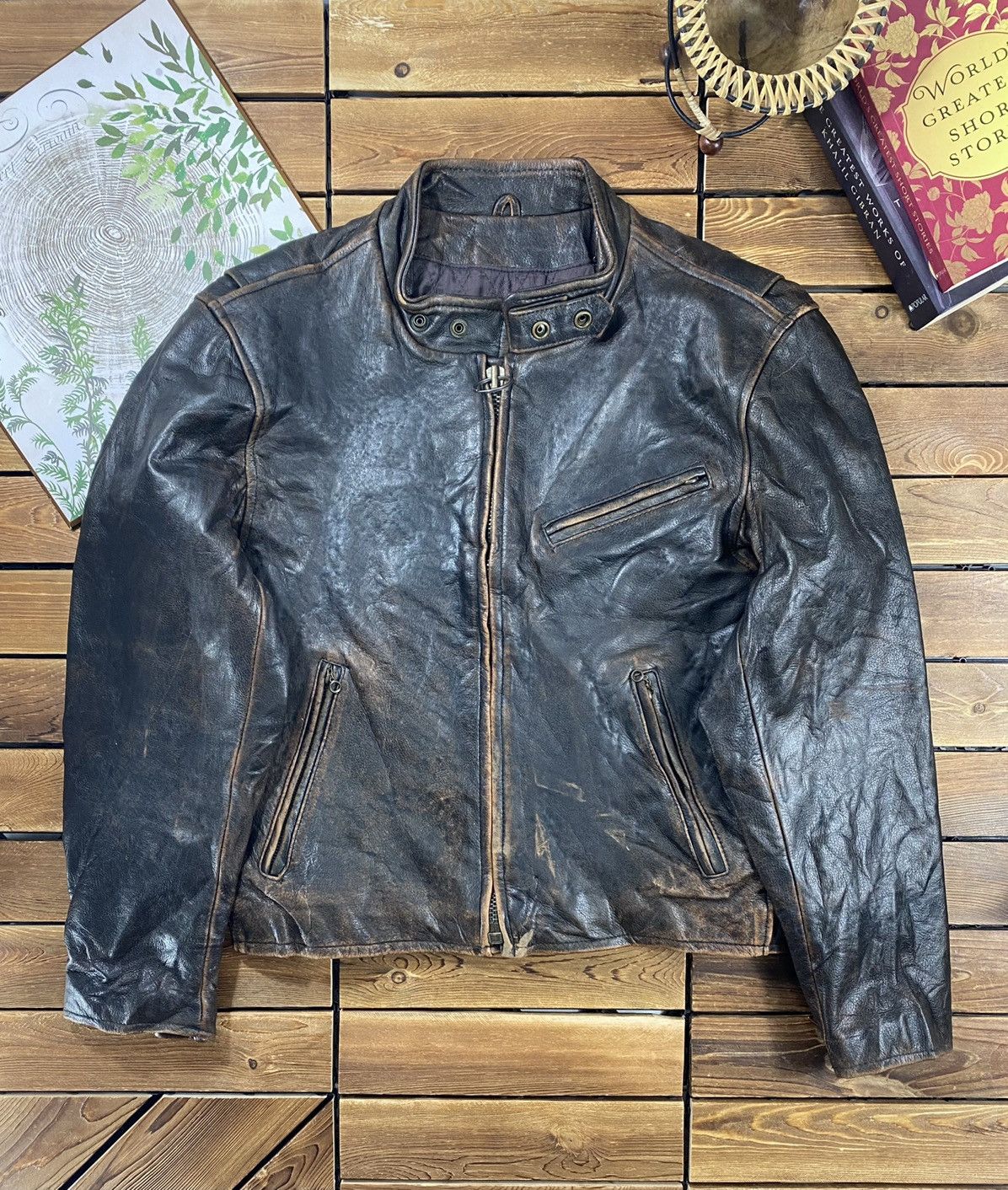 If Six Was Nine Vintage Harley Davidson Leather Jacket Motorcycle L Size US L / EU 52-54 / 3 - 2 Thumbnail