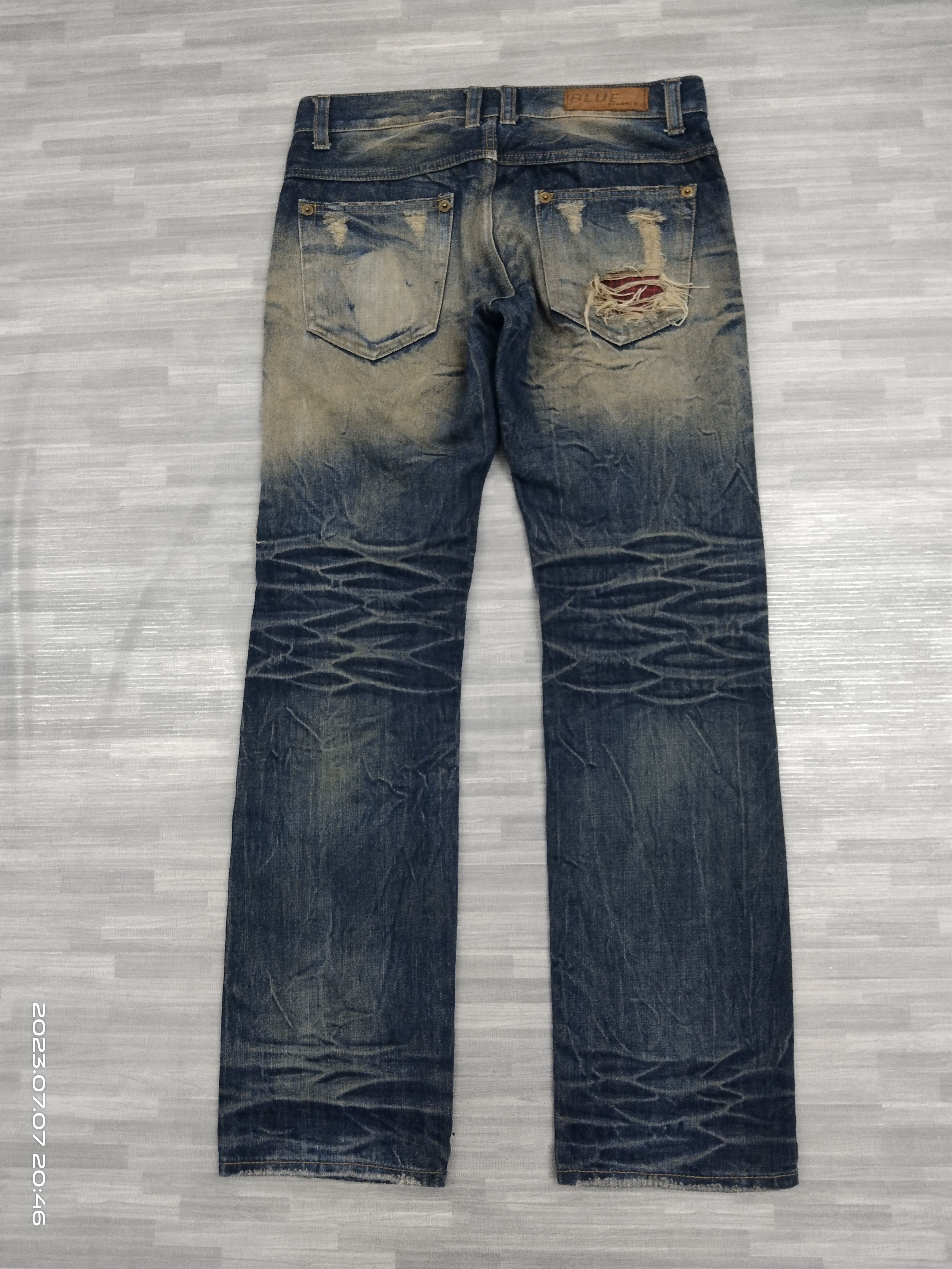 Japanese Brand SiCK RIPED PACTHWORK STARNIK DENIM PANTS Size US 32 / EU 48 - 3 Thumbnail