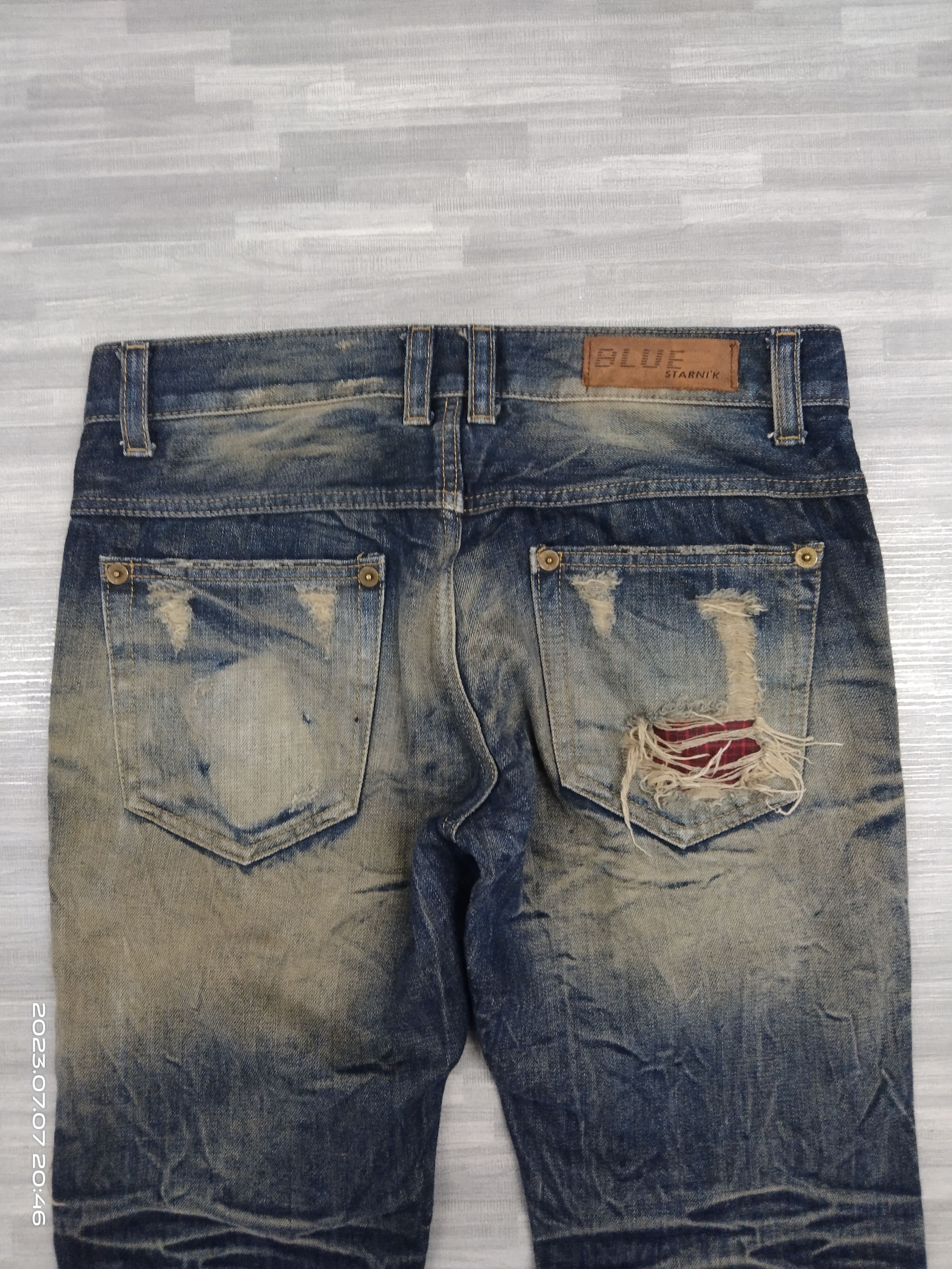 Japanese Brand SiCK RIPED PACTHWORK STARNIK DENIM PANTS Size US 32 / EU 48 - 5 Thumbnail