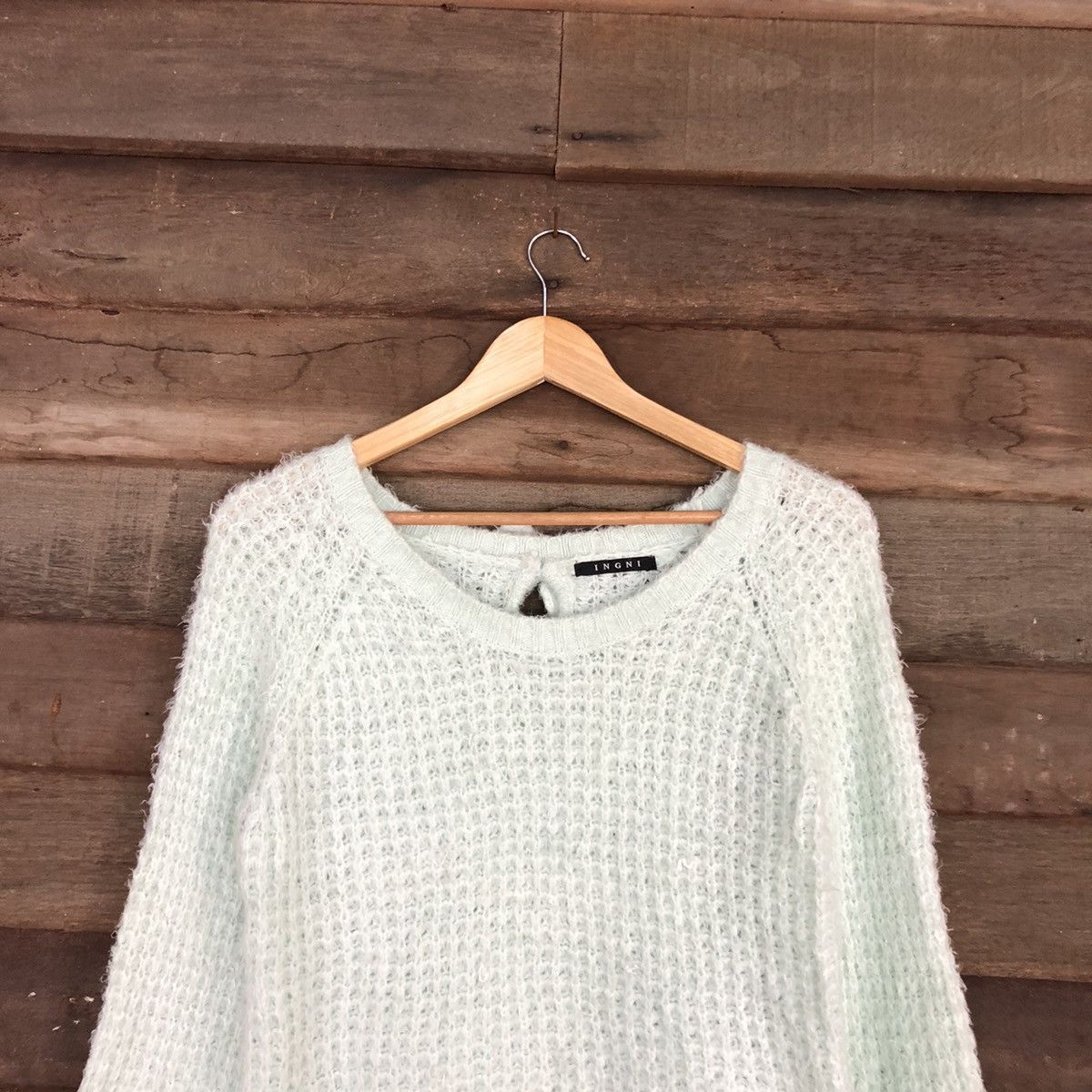 Japanese Brand Ingni Light Green Mohair Fur Knitwear #503 Size US M / EU 48-50 / 2 - 9 Thumbnail