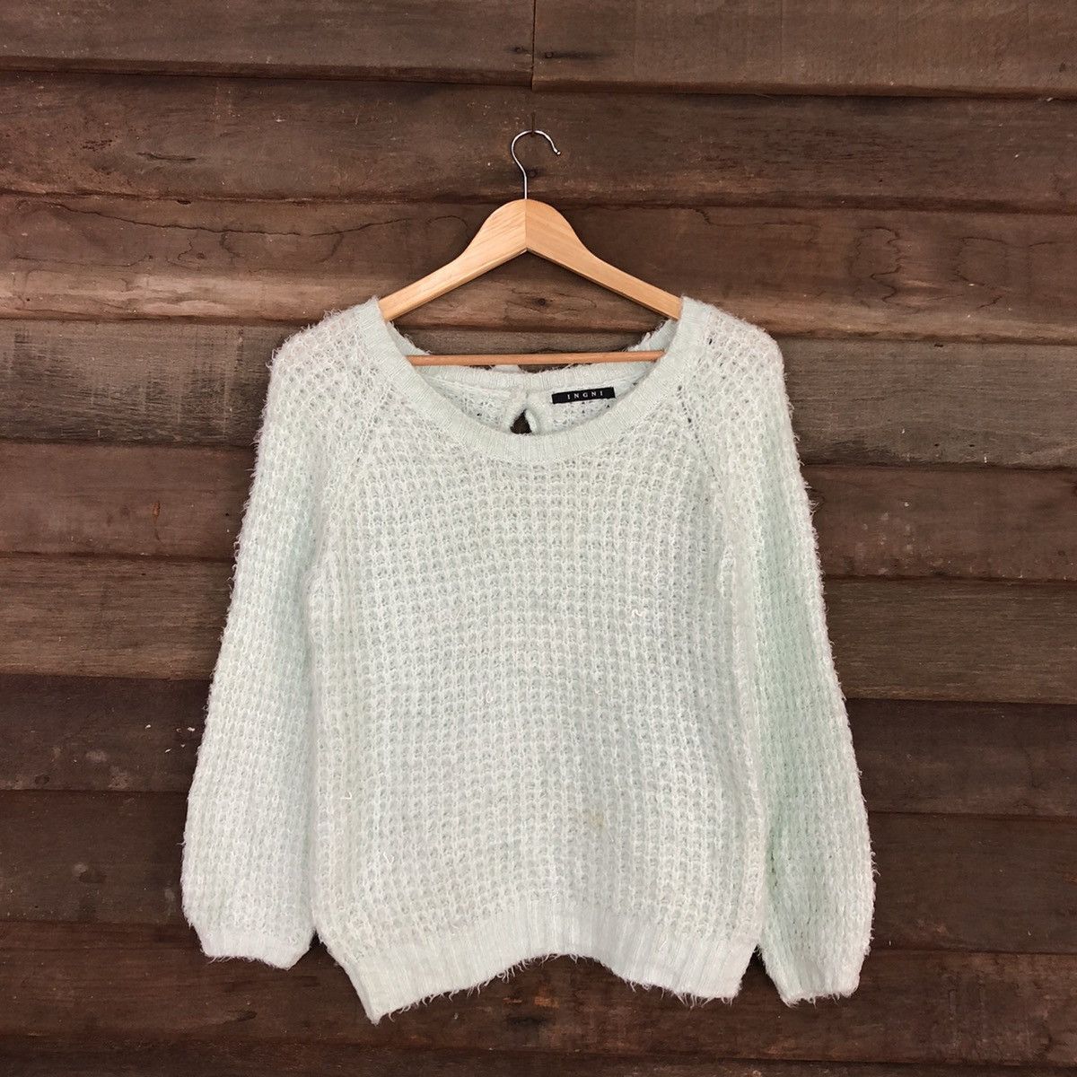 Japanese Brand Ingni Light Green Mohair Fur Knitwear #503 Size US M / EU 48-50 / 2 - 1 Thumbnail