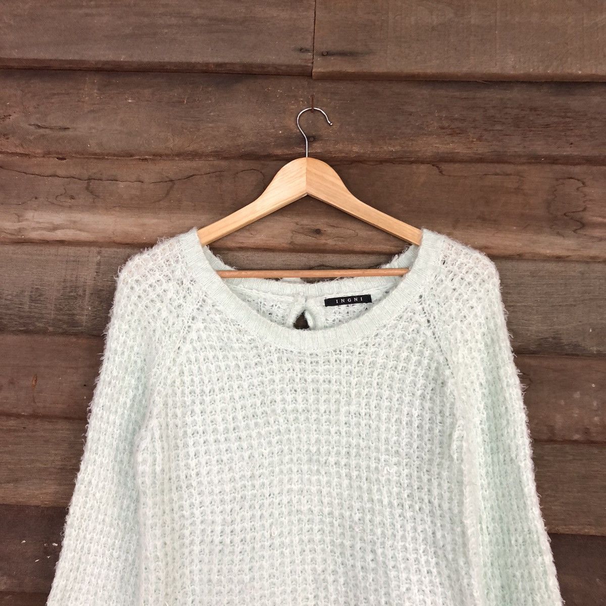 Japanese Brand Ingni Light Green Mohair Fur Knitwear #503 Size US M / EU 48-50 / 2 - 2 Thumbnail