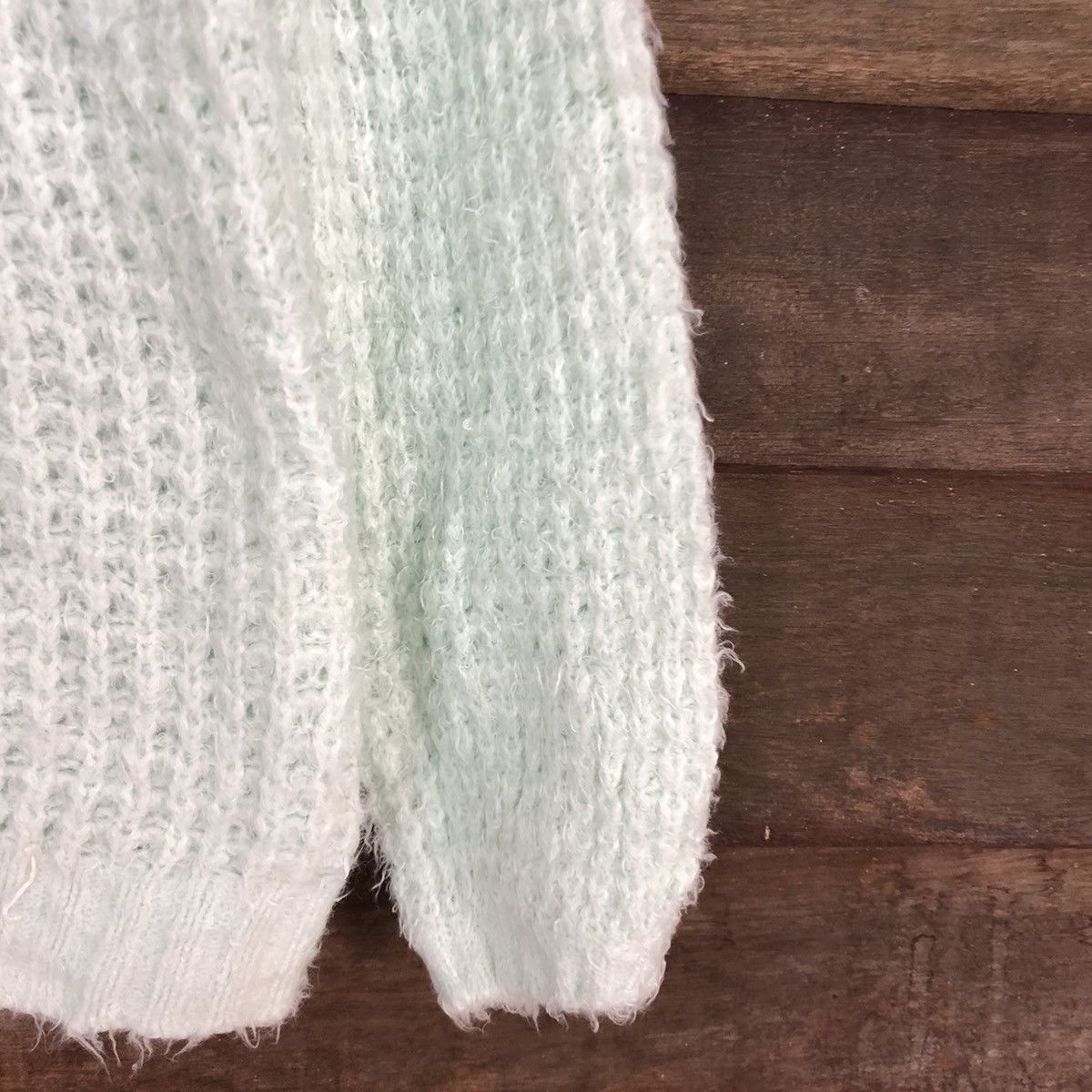 Japanese Brand Ingni Light Green Mohair Fur Knitwear #503 Size US M / EU 48-50 / 2 - 4 Thumbnail
