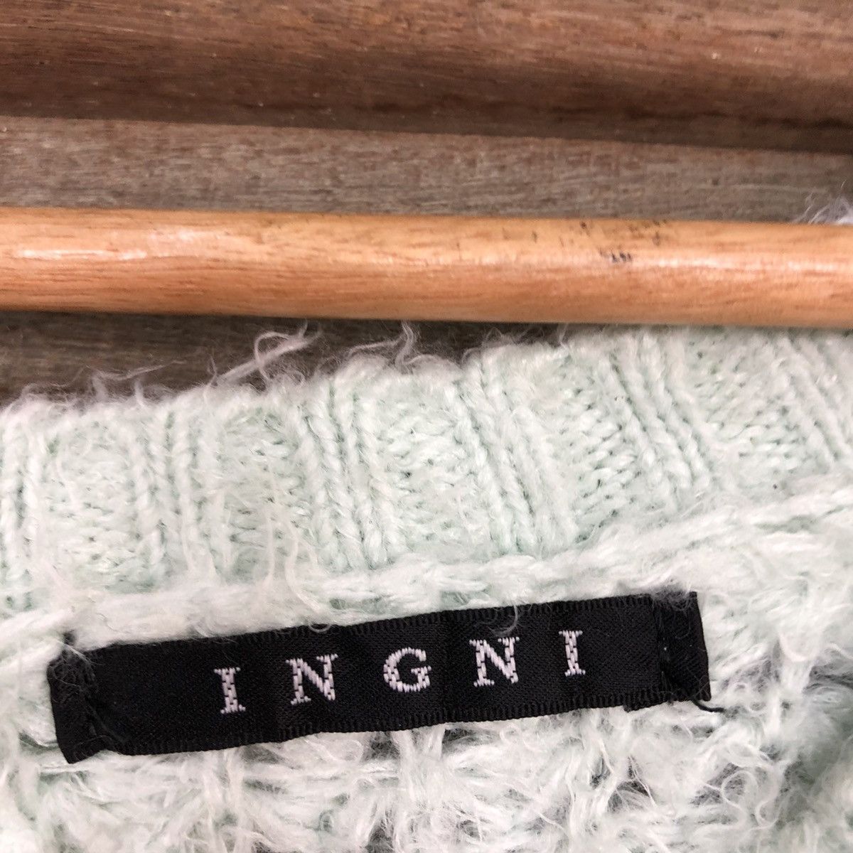Japanese Brand Ingni Light Green Mohair Fur Knitwear #503 Size US M / EU 48-50 / 2 - 10 Thumbnail
