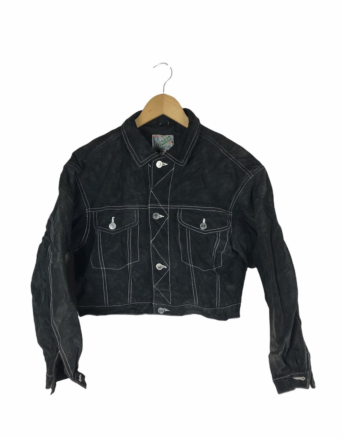 Leather Jacket Outdoor Life Vintage OUTDOOR EXCHANGE CROPPED SUEDE LEATHER JACKET Grailed