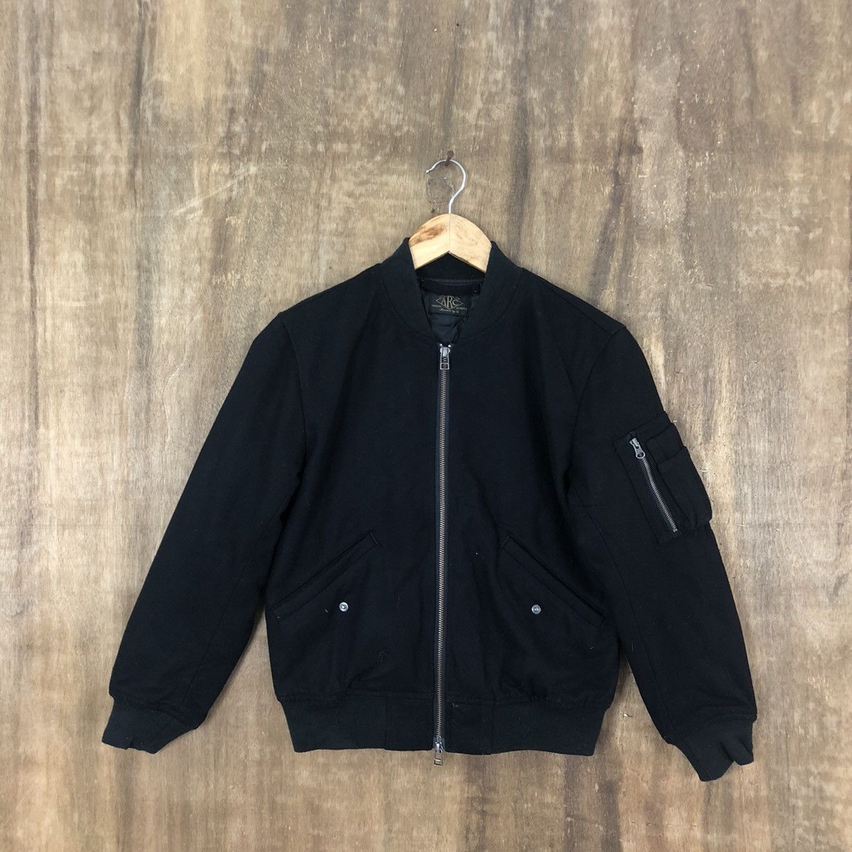 Japanese Brand ARC BLACK WOOL VARSITY JACKET #1868 Size US M / EU 48-50 / 2 - 1 Thumbnail