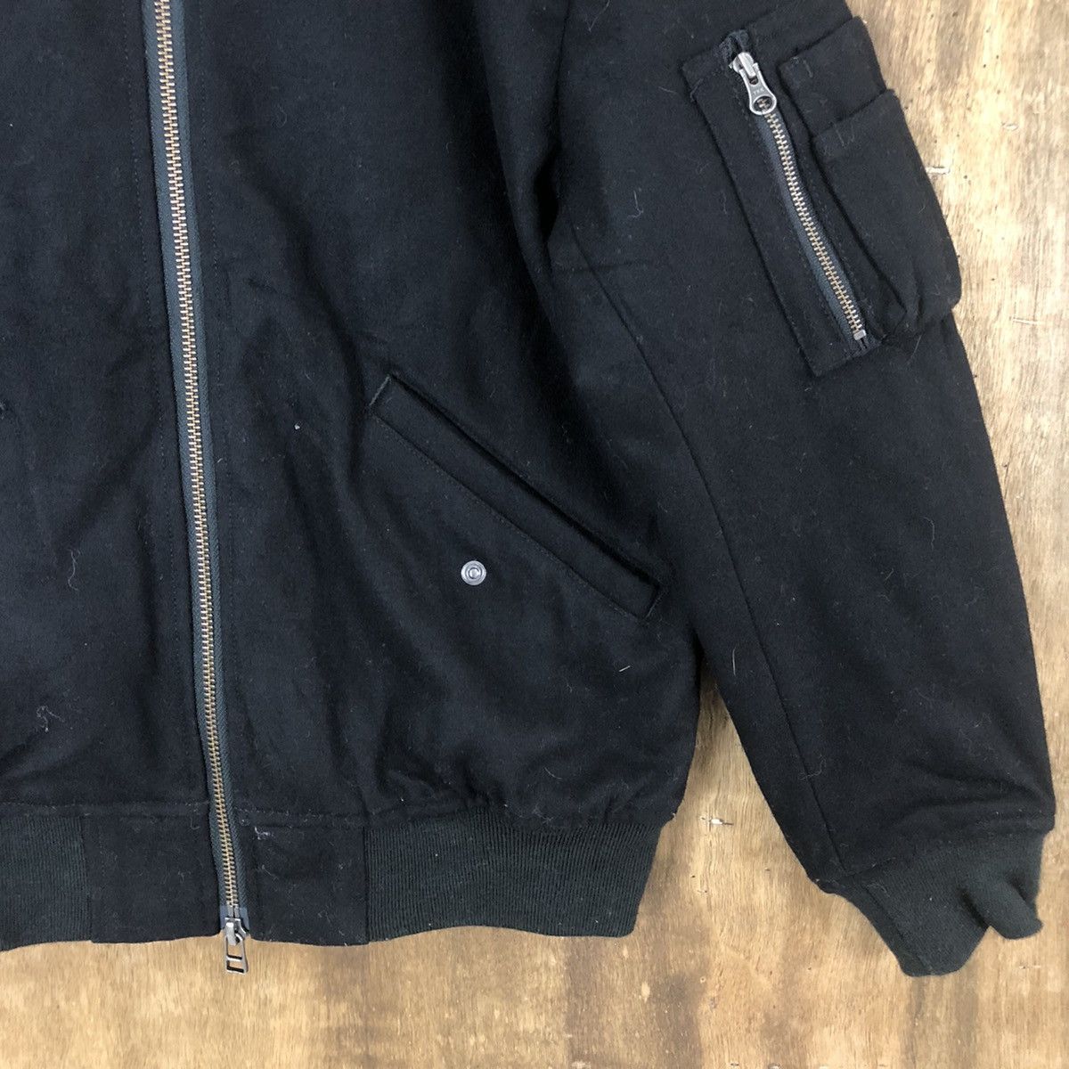 Japanese Brand ARC BLACK WOOL VARSITY JACKET #1868 Size US M / EU 48-50 / 2 - 6 Thumbnail