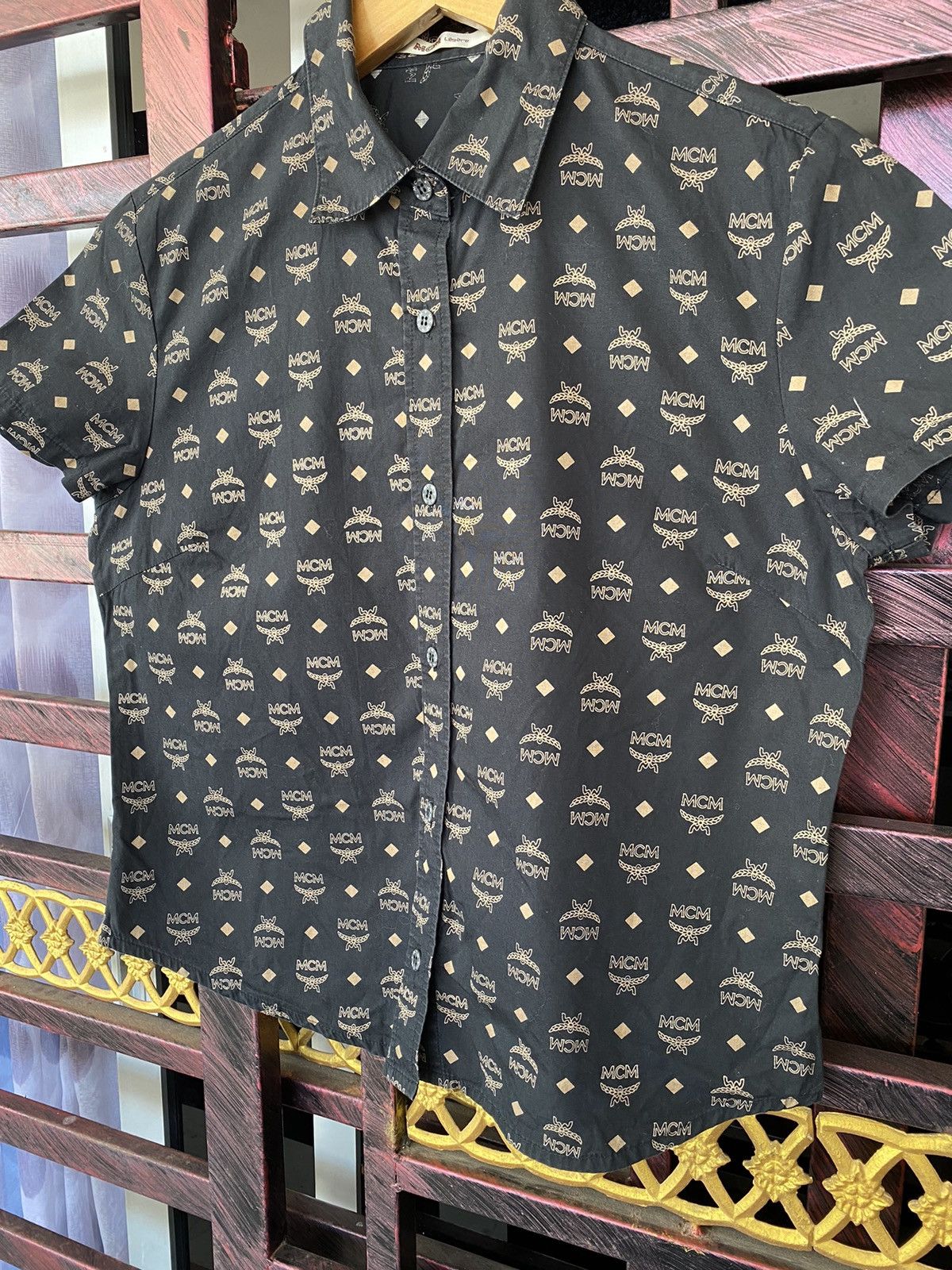 Japanese Brand × MCM × Vintage 🔥 STEALS 🔥Vintage MCM Monogram Baggy Button Shirt Size L / US 10 / IT 46 - 3 Thumbnail