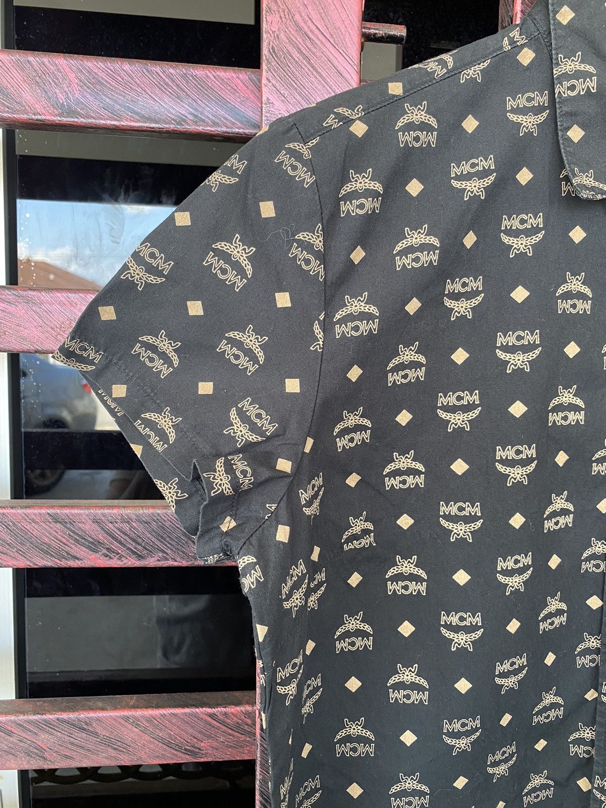 Japanese Brand × MCM × Vintage 🔥 STEALS 🔥Vintage MCM Monogram Baggy Button Shirt Size L / US 10 / IT 46 - 5 Thumbnail