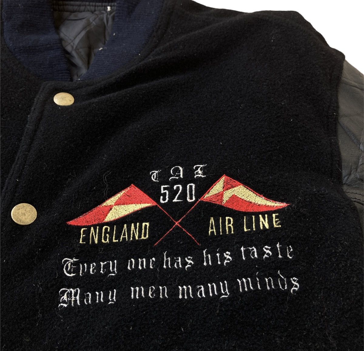 If Six Was Nine × Vintage Vintage Dewoitine Jacket varsity Leather 90s Air Force Black Size US M / EU 48-50 / 2 - 4 Thumbnail