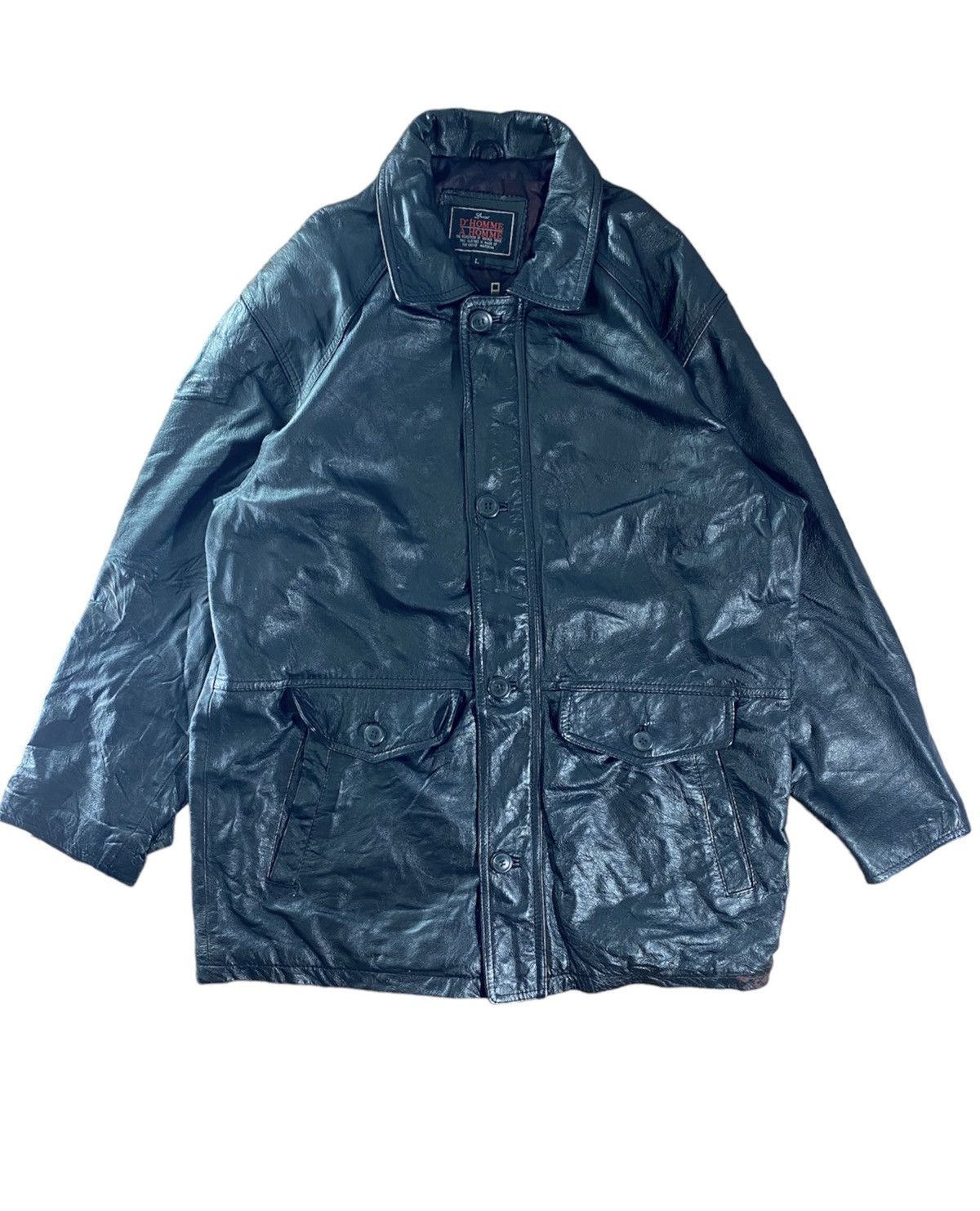 Vintage D Homme A Homme Japanese Leather Jacket Size L
