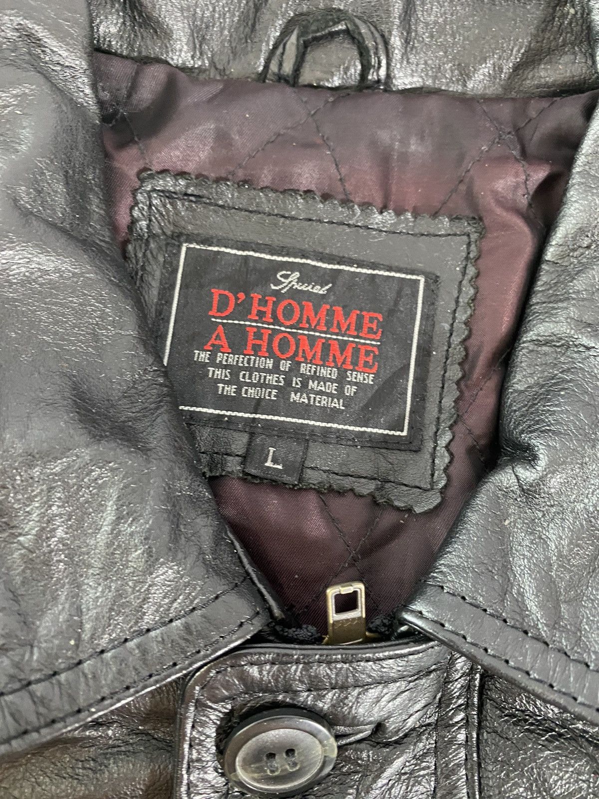 If Six Was Nine × Vintage Vintage D Homme A Homme Japanese Leather Jacket Size L Size US L / EU 52-54 / 3 - 5 Thumbnail