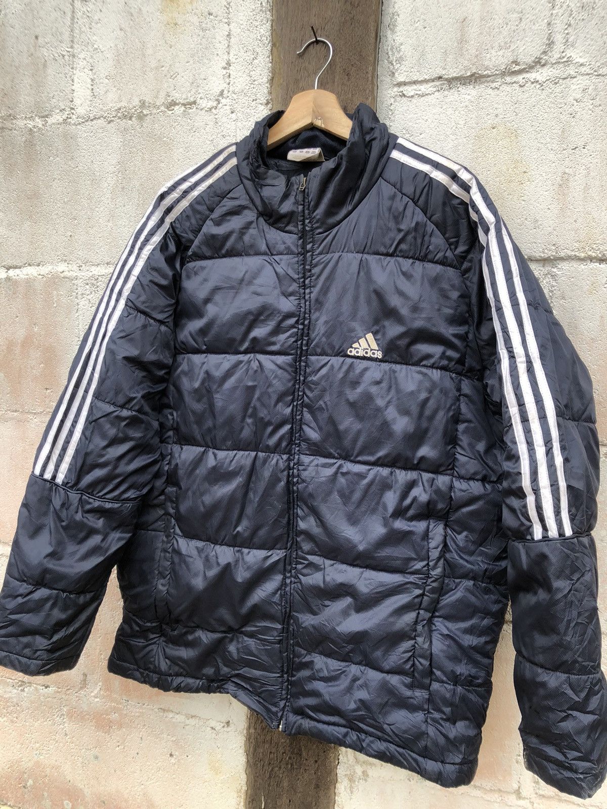 Adidas Adidas Puffer Jacket 3 Stripe Trefoil Color Blue Size US L / EU 52-54 / 3 - 1 Thumbnail