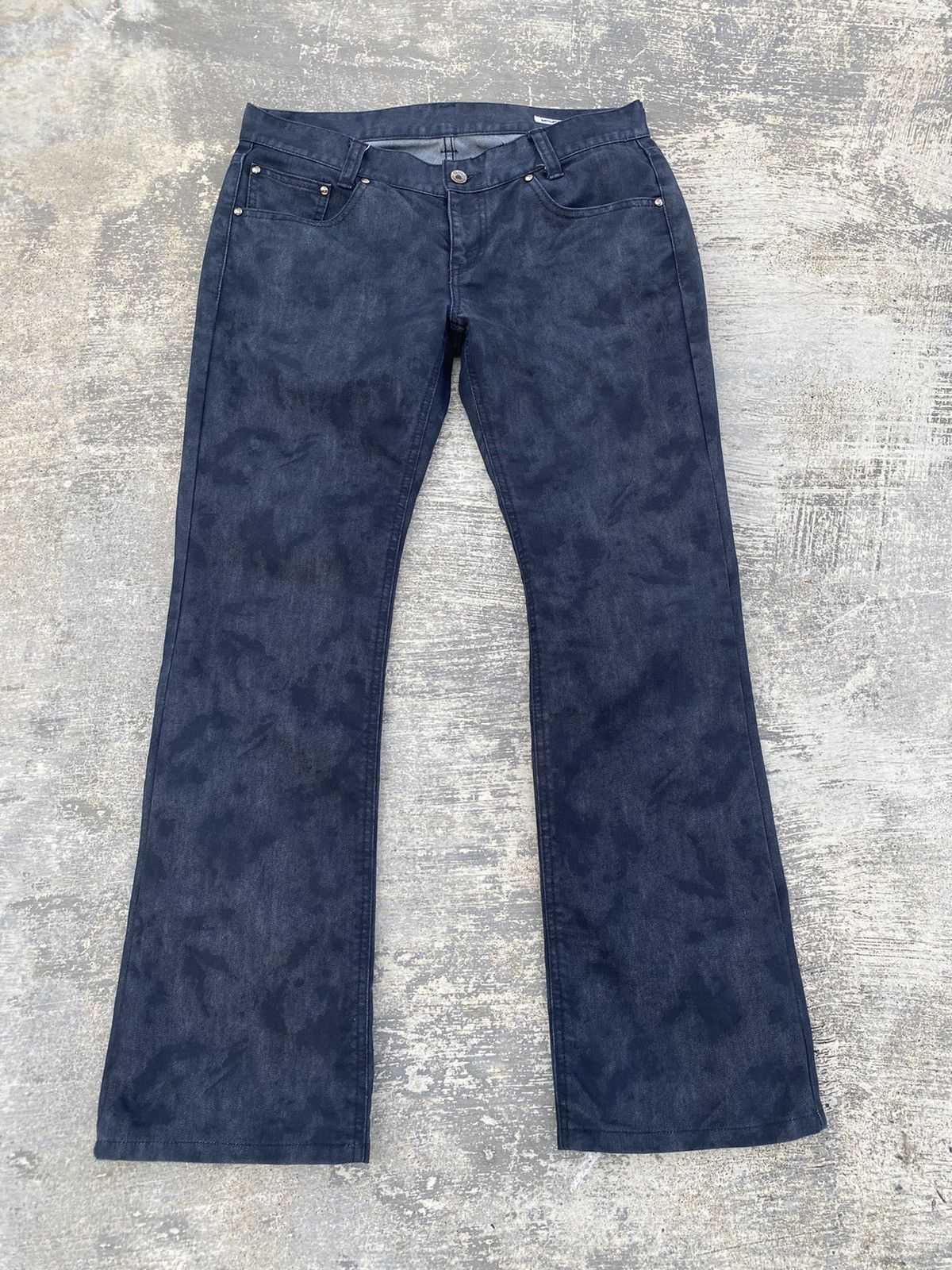 image of Hysteric Glamour x Vintage Semantic Japan Flared Punk Cowboy Grunge Gorpcore in Black Camo Printed 