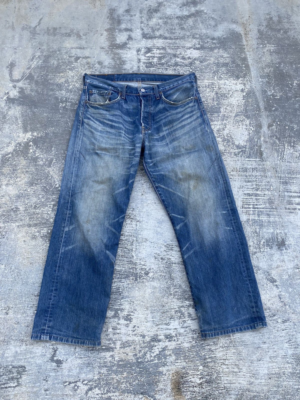 Levi's VINTAGE LEVIS 501 DISTRESSED GORPCORE COWBOY PUNK RAVE TRASH Size US 33 - 2 Thumbnail