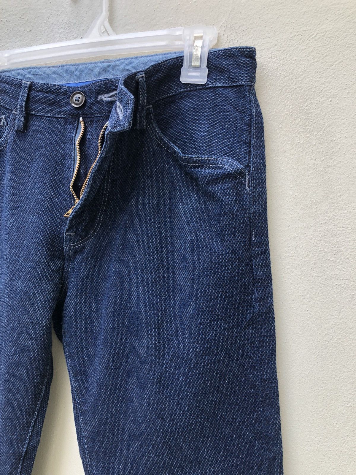 Freewheelers GRAPH ZERO Made in Japan Knackered Indigo Blue Sashiko Jeans Size US 32 / EU 48 - 13 Thumbnail