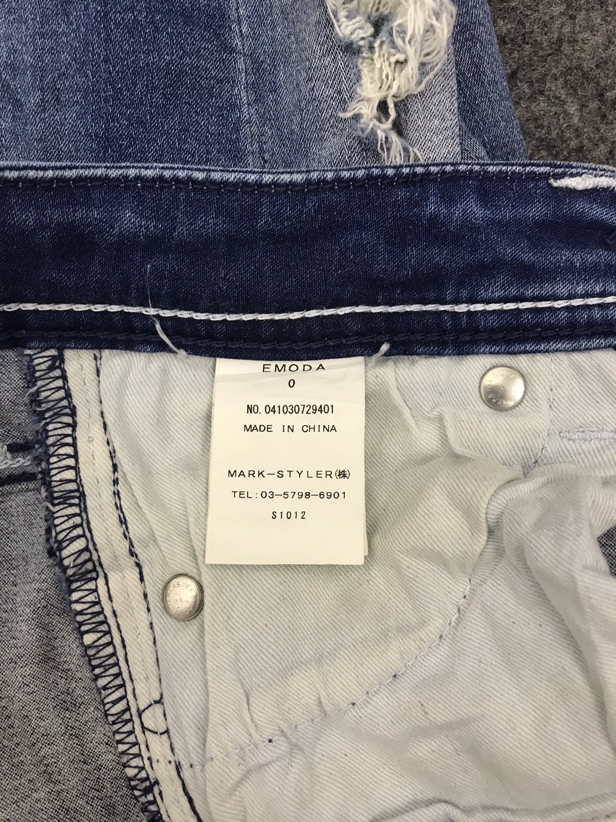 Japanese Brand Vtg Emoda Mark Styler Japan Designer Low Rise Distressed Size 27" / US 4 / IT 40 - 4 Thumbnail