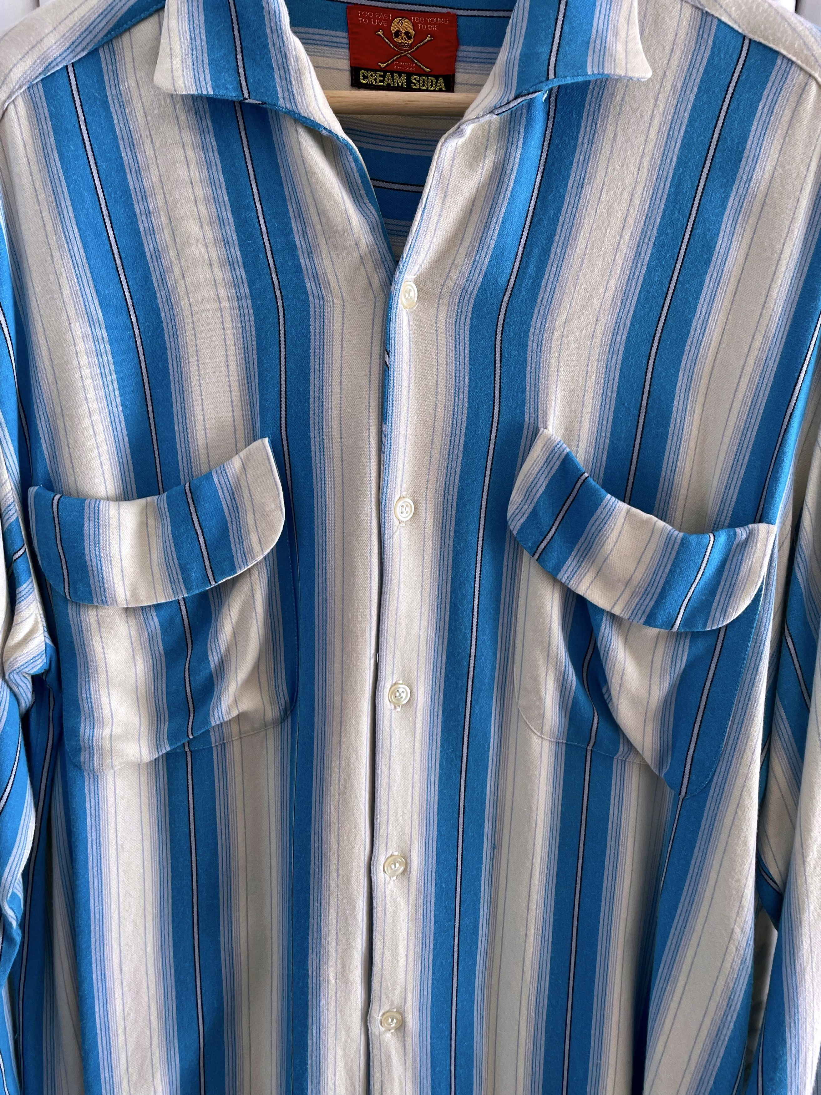 Vintage RARE JAPANESE RAYON STRIPED SHIRT SEDITIONARIES Size US L / EU 52-54 / 3 - 4 Thumbnail