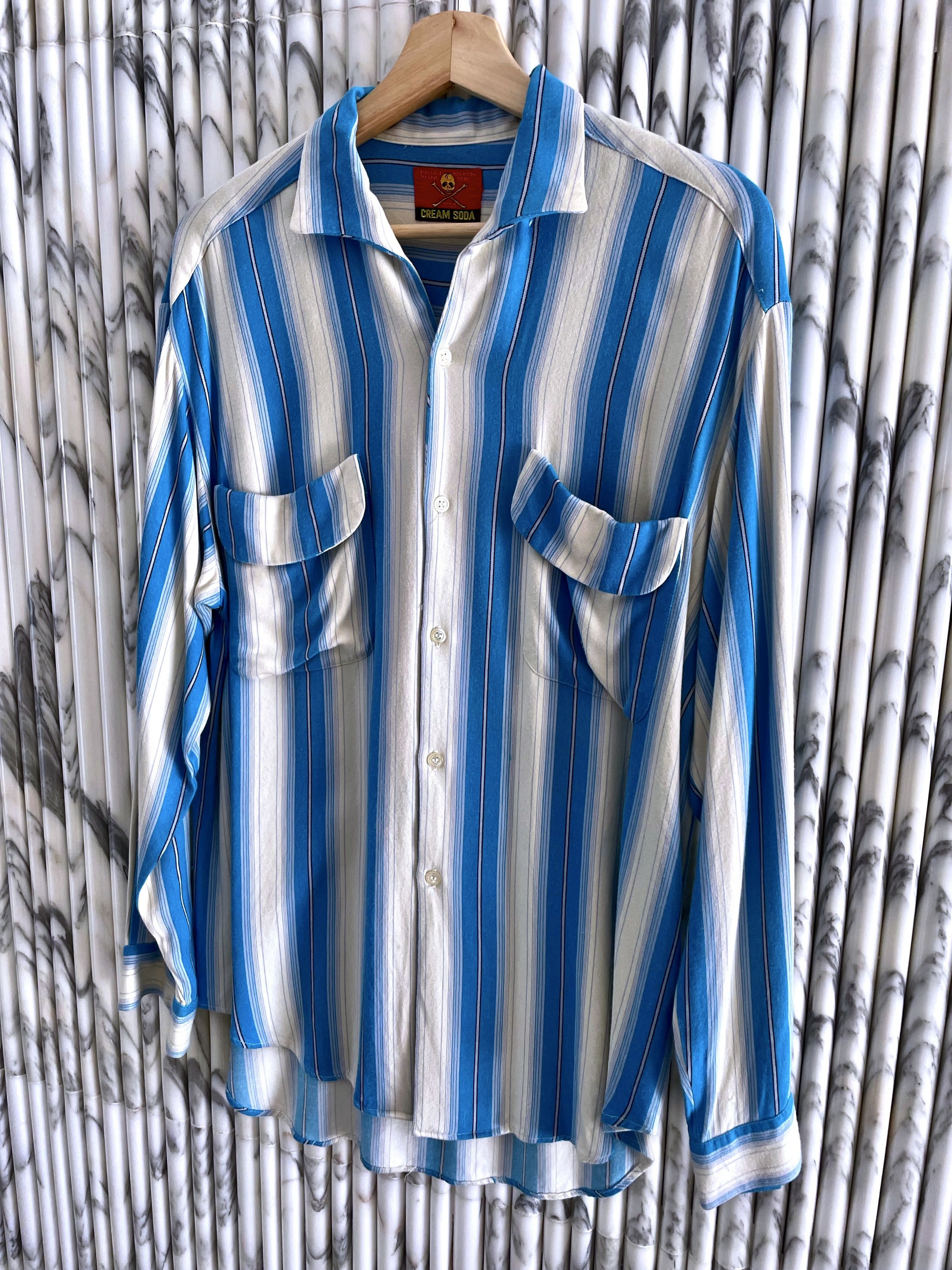 Vintage RARE JAPANESE RAYON STRIPED SHIRT SEDITIONARIES Size US L / EU 52-54 / 3 - 2 Thumbnail