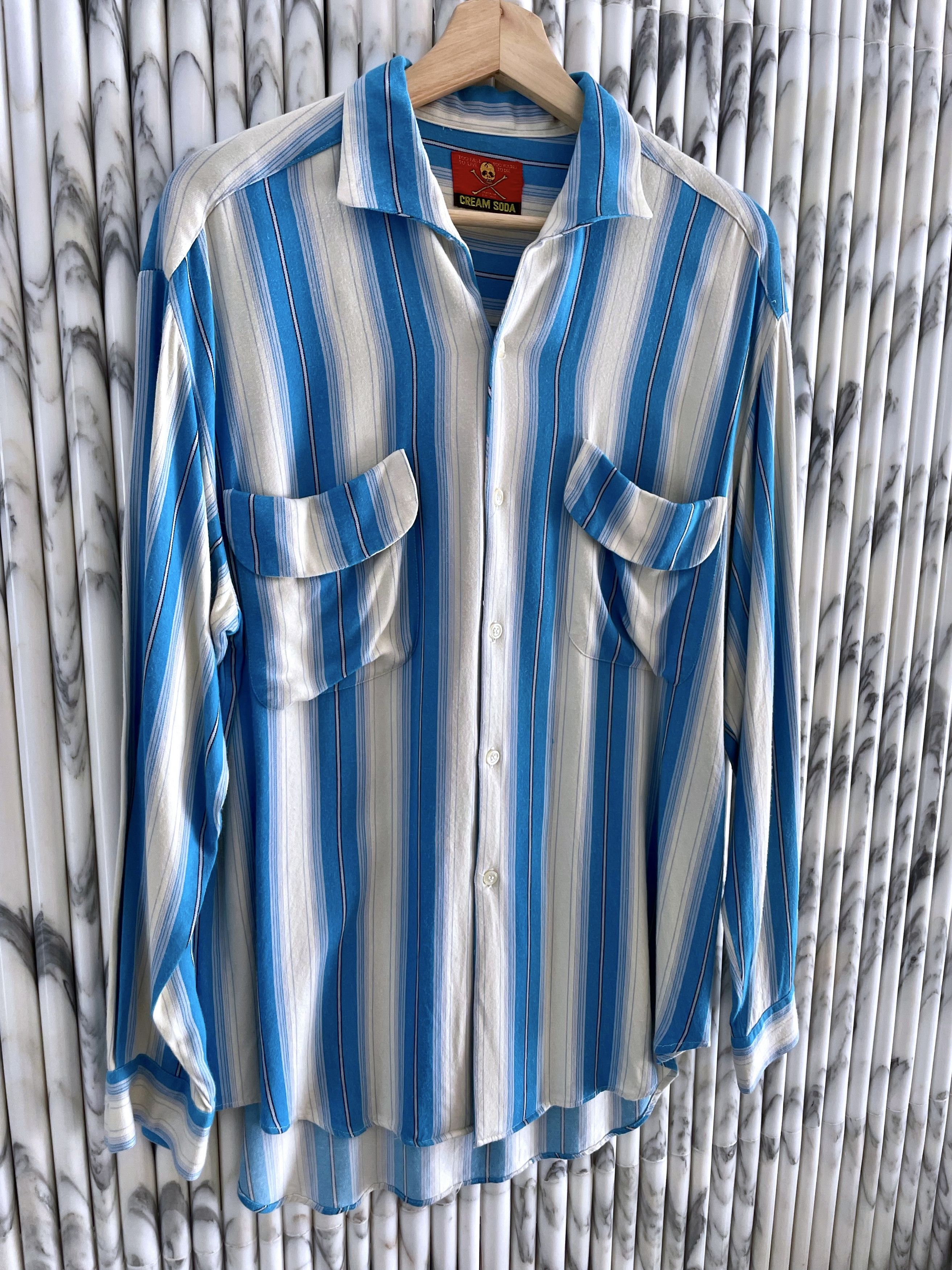 Vintage RARE JAPANESE RAYON STRIPED SHIRT SEDITIONARIES Size US L / EU 52-54 / 3 - 3 Thumbnail