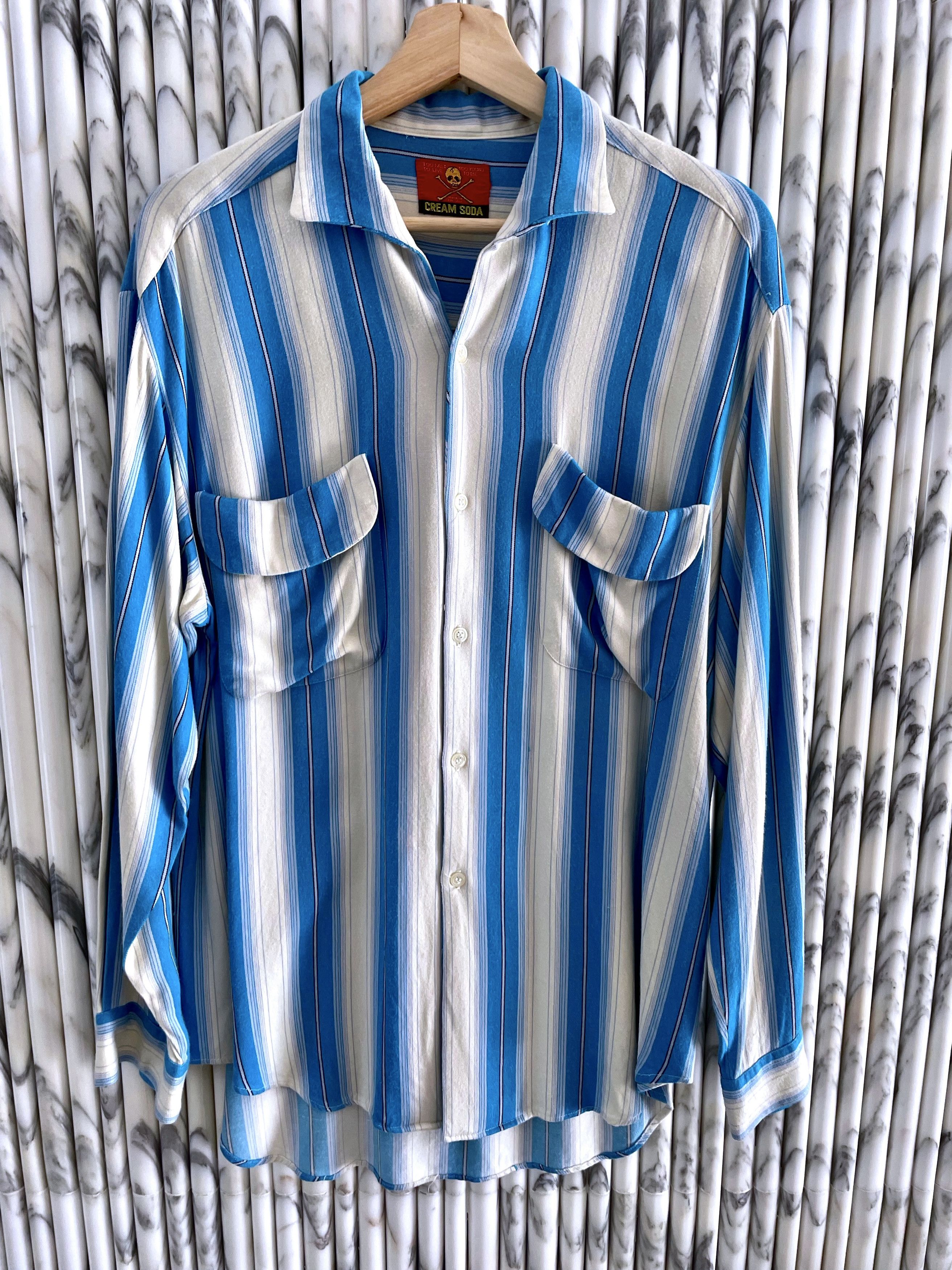 Vintage RARE JAPANESE RAYON STRIPED SHIRT SEDITIONARIES Size US L / EU 52-54 / 3 - 1 Thumbnail