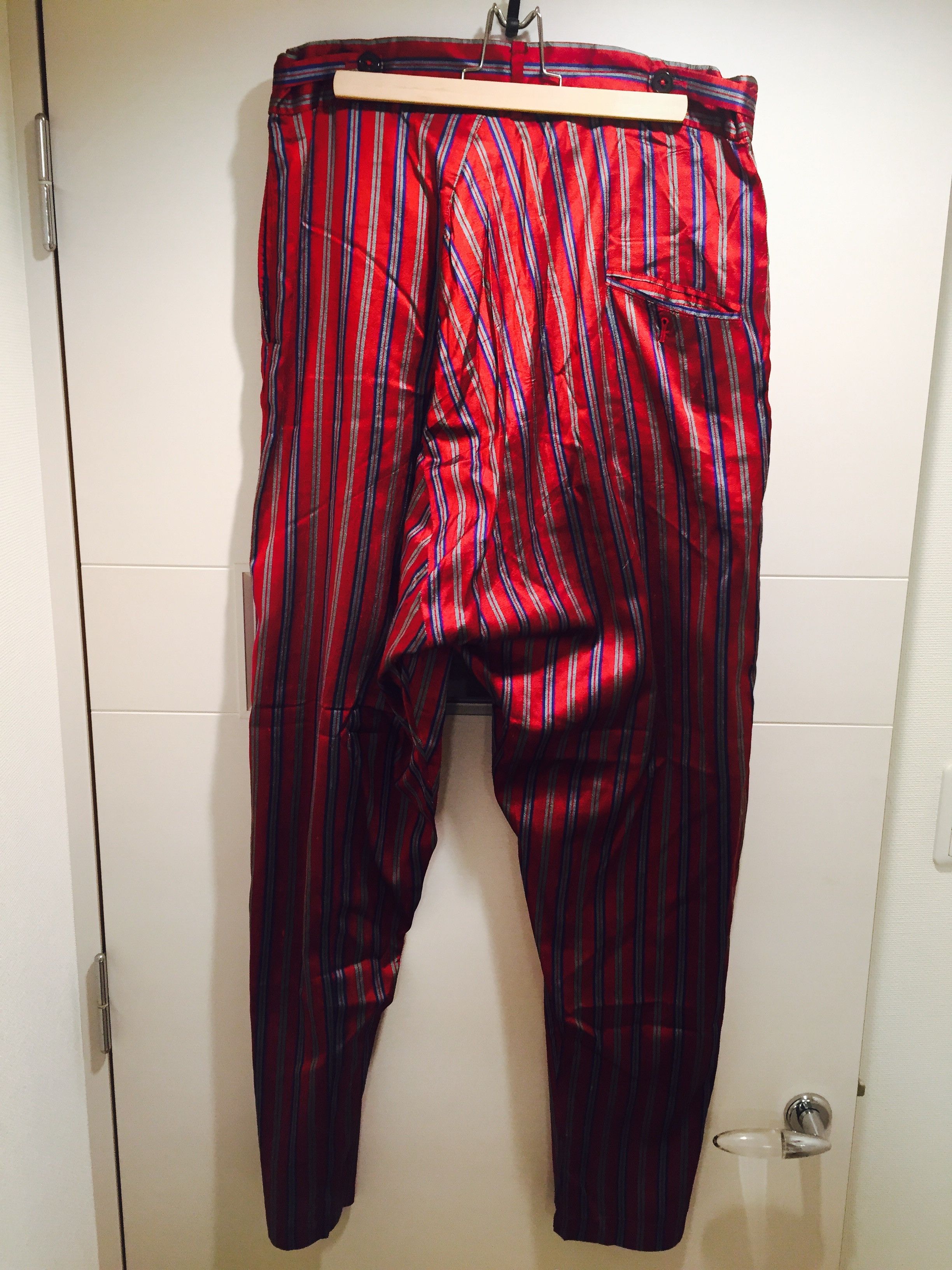 Damir Doma FINAL DROP MULTI STRIPE SILK PLEATED TROUSERS Size US 34 / EU 50 - 3 Thumbnail