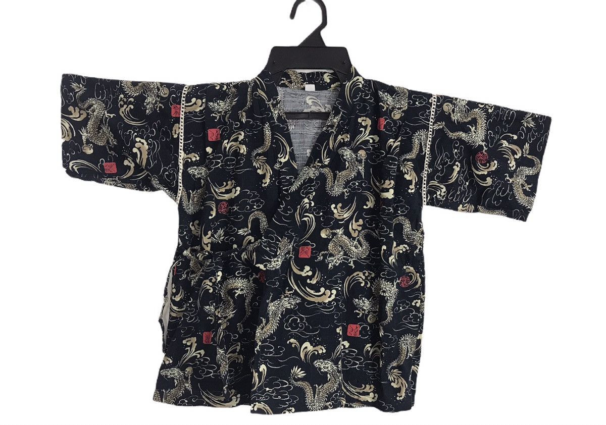 Japanese Brand Kid/Youth Jinbei Kimono Cardigan Happi Dragon Motif i875 Size US XS / EU 42 / 0 - 1 Thumbnail