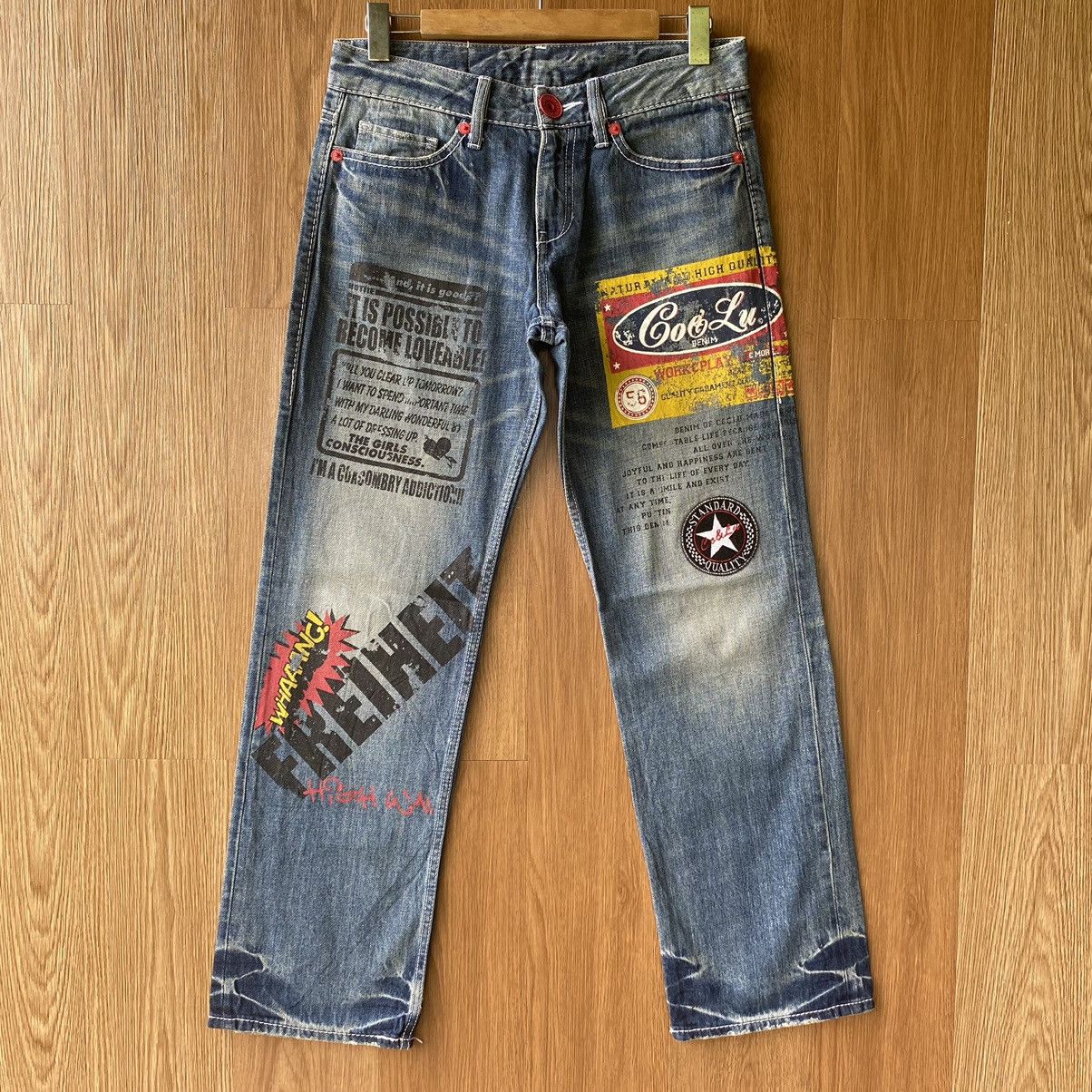 Beauty Beast Vintage co & lu over print inspired hysteric glamour jeans Size US 30 / EU 46 - 1 Thumbnail