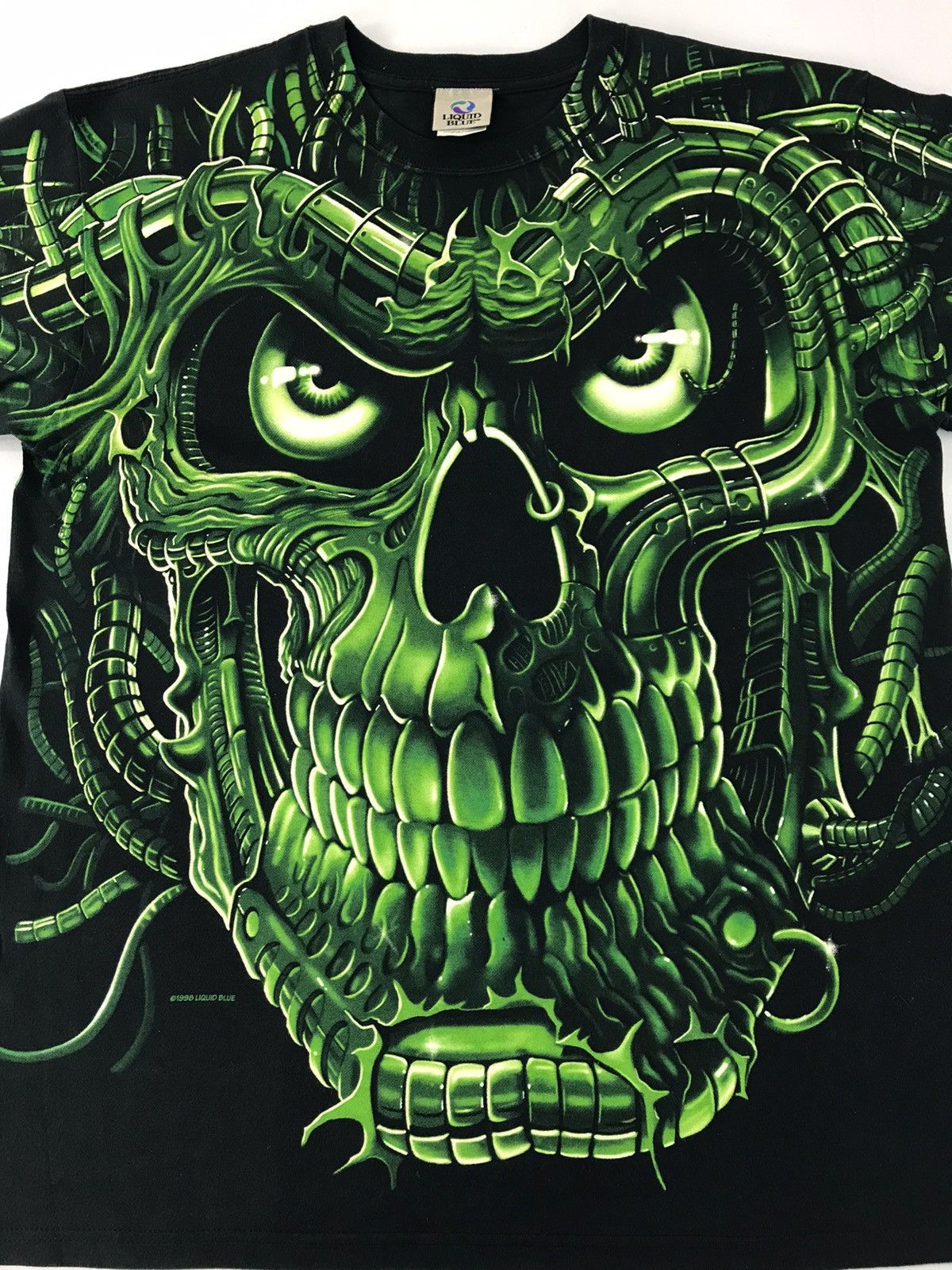 Liquid Blue Hype Green Terminator Skull Bone Travis Scott Worn by Size US L / EU 52-54 / 3 - 3 Thumbnail