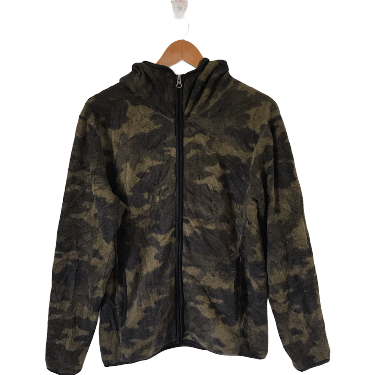 Japanese Brand × Uniqlo Zip Up Uniqlo Camo Hoodie Fleece Jacket Size US L / EU 52-54 / 3 - 1 Thumbnail
