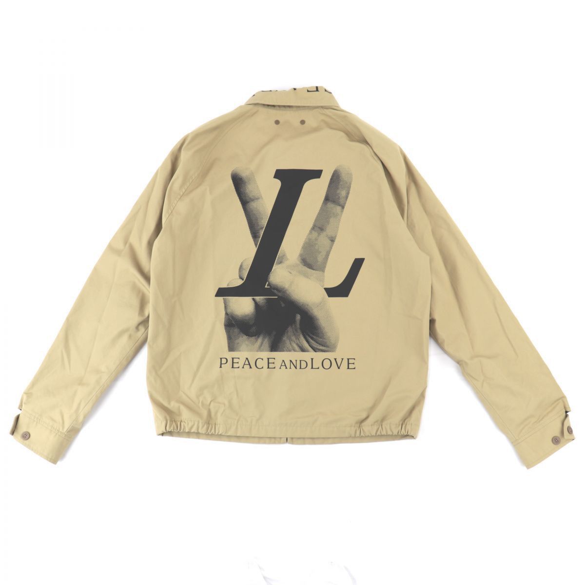 Authentic Louis Vuitton Hand Graphic Harrington / Peace and Love Men Jacket  54