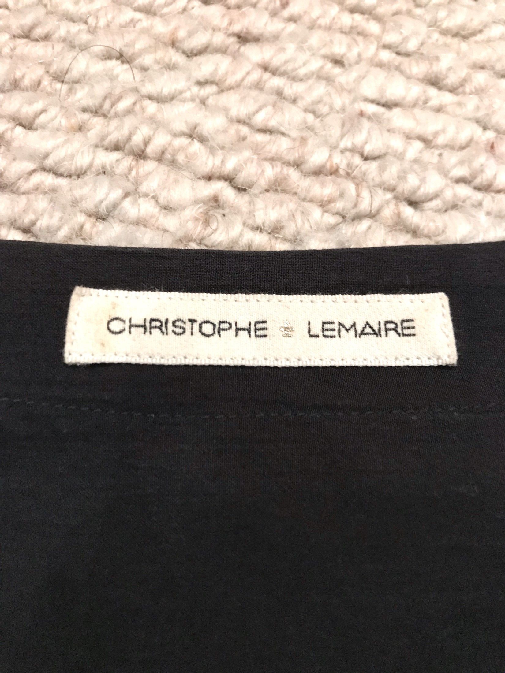 Christophe Lemaire COLLARLESS TUNIC SHIRT IN FLUID BLACK COTTON Size US M / EU 48-50 / 2 - 5 Thumbnail