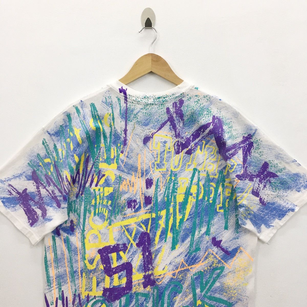 Hanes × Vintage Rare Vintage 90s Graphics Art Fullprint Tshirt Size US L / EU 52-54 / 3 - 7 Thumbnail