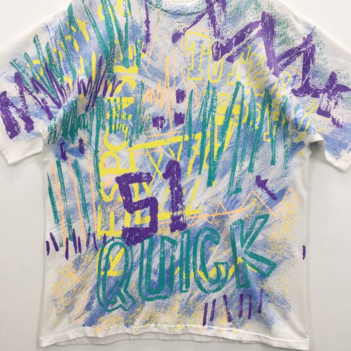 Hanes × Vintage Rare Vintage 90s Graphics Art Fullprint Tshirt Size US L / EU 52-54 / 3 - 8 Thumbnail